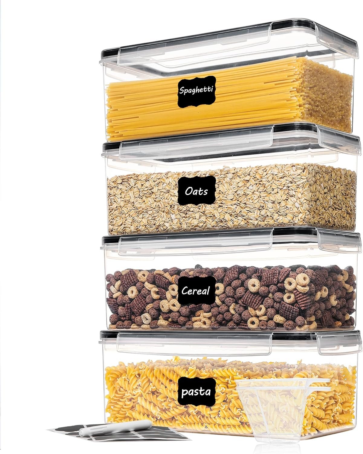 Horizontal Pasta Storage Containers - Keep Kitchen Organized