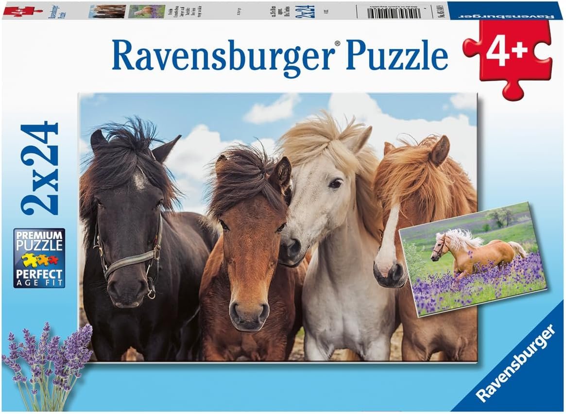 Double the Puzzle Fun: Horse Love Puzzle Set for Kids 4+