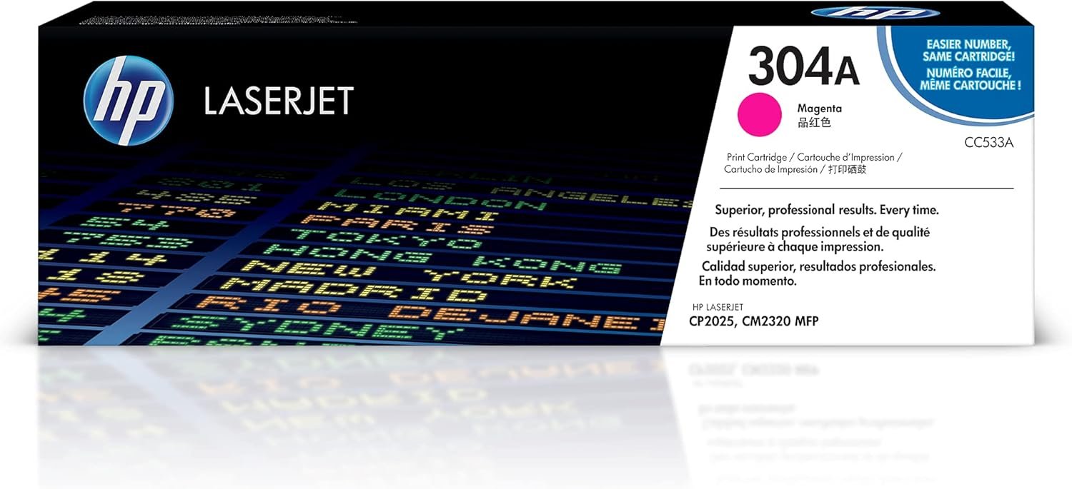 Vibrant Magenta Prints: HP 304A Toner for Laser Printers