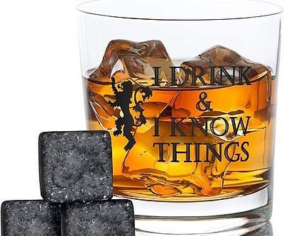 I Drink And I Know Things Whiskey Glass