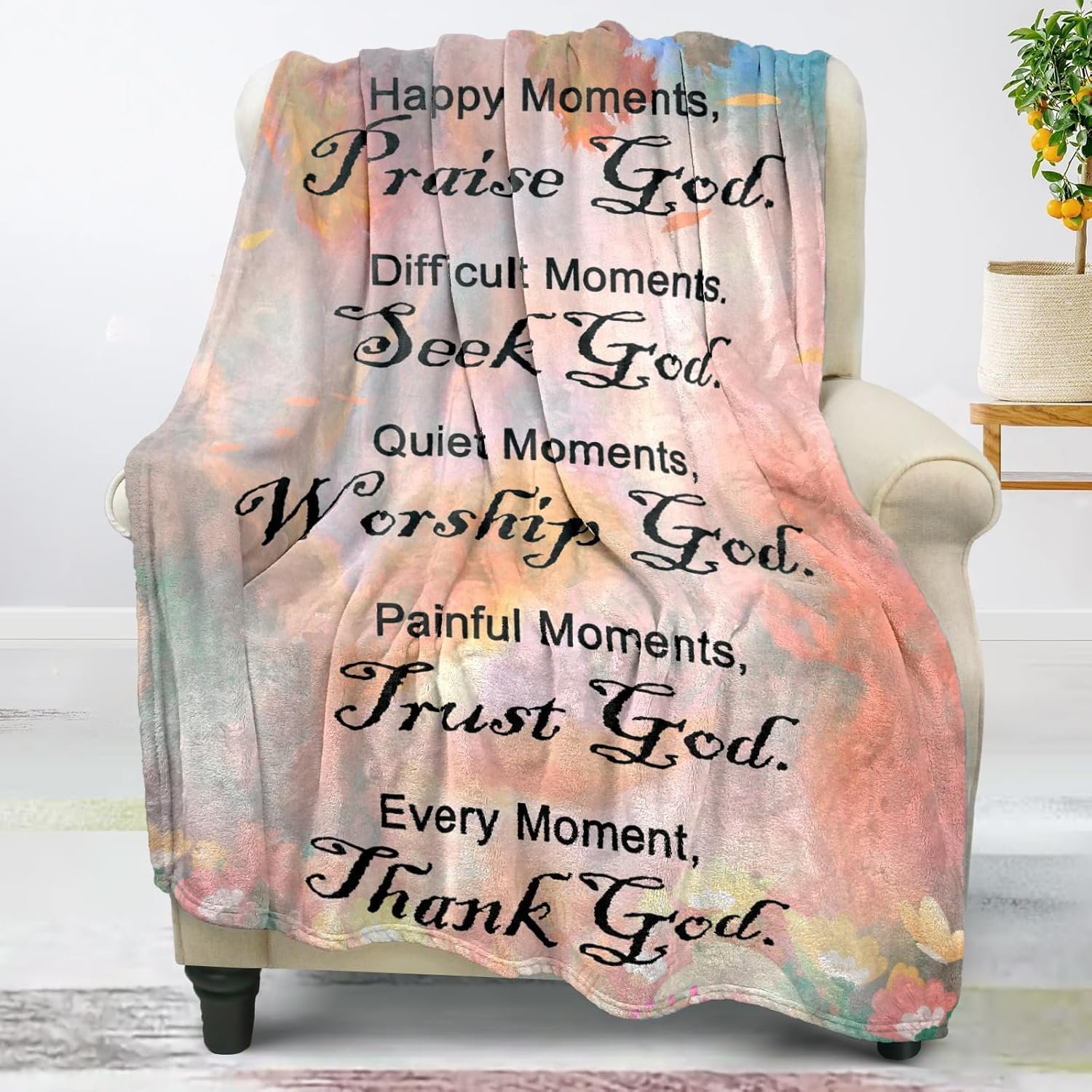 Inspirational Christian Throw Blanket for All Seasons