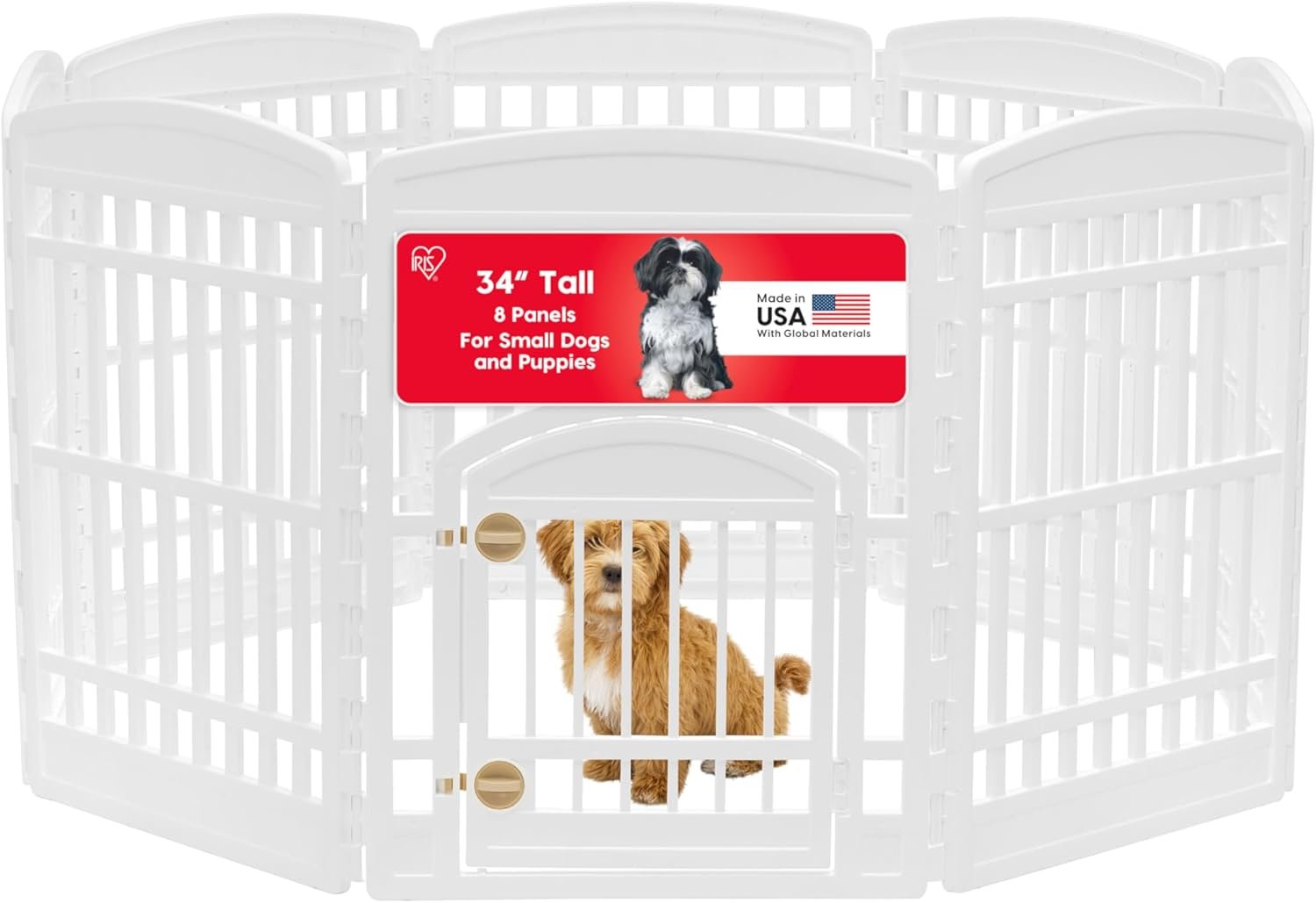 Secure Space for Active Puppies: IRIS USA 8-Panel Dog Playpen