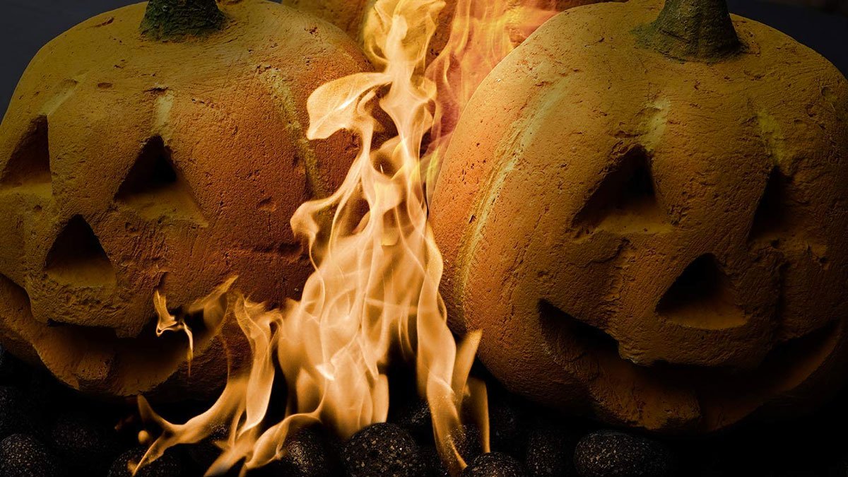 Jack-o'-Lantern Fire Pit & Fireplace Logs