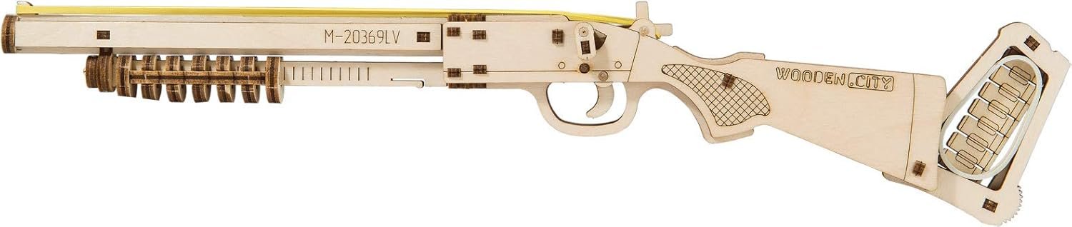 Judgment Day Rubber Band Rifle 3D Wooden Puzzle Kit