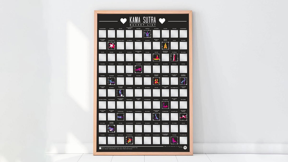 Kama Sutra Bucket List Scratch Poster