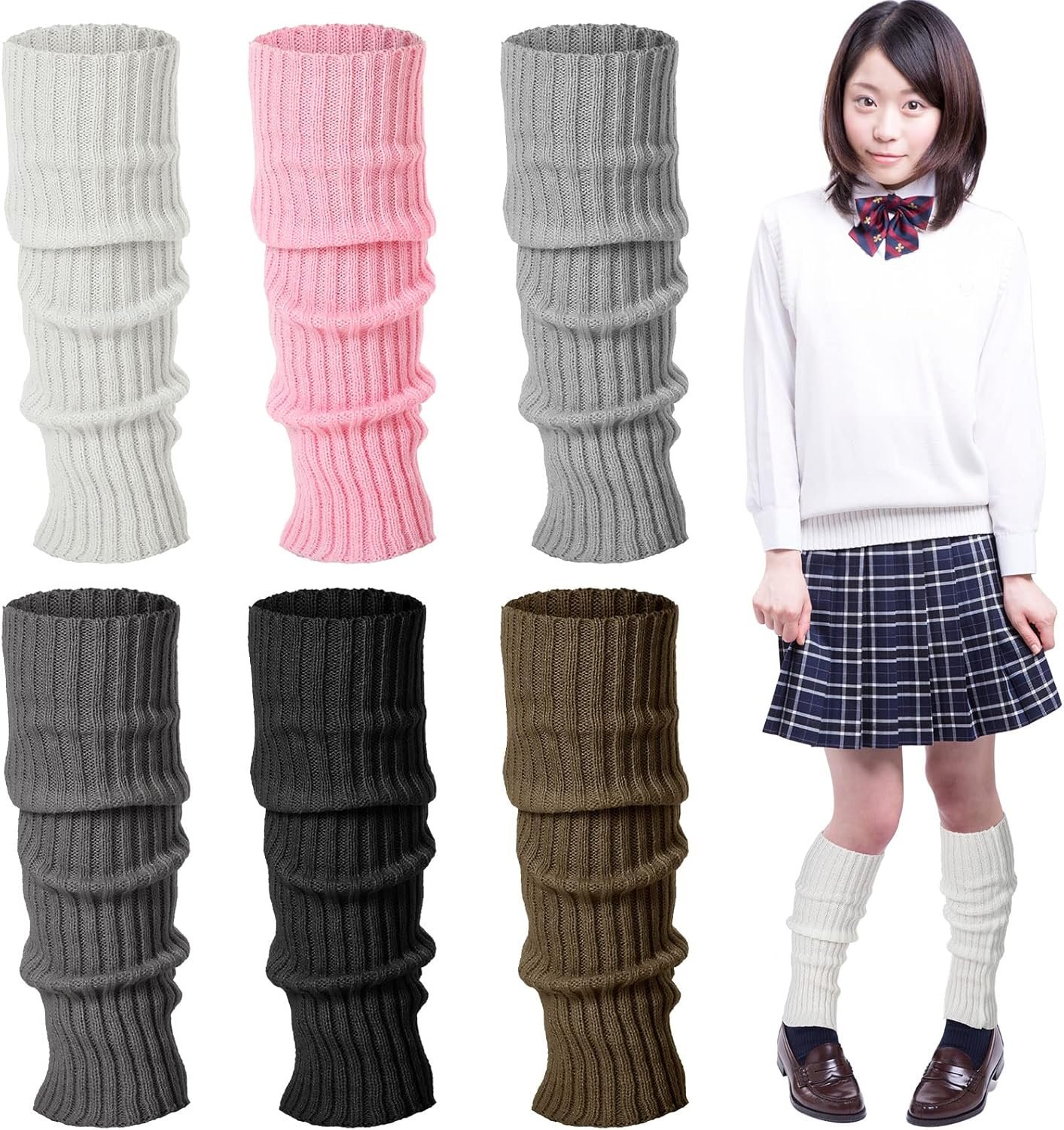 Kawaii Japanese Leg Warmers: 6 Pairs for Lolita Charm