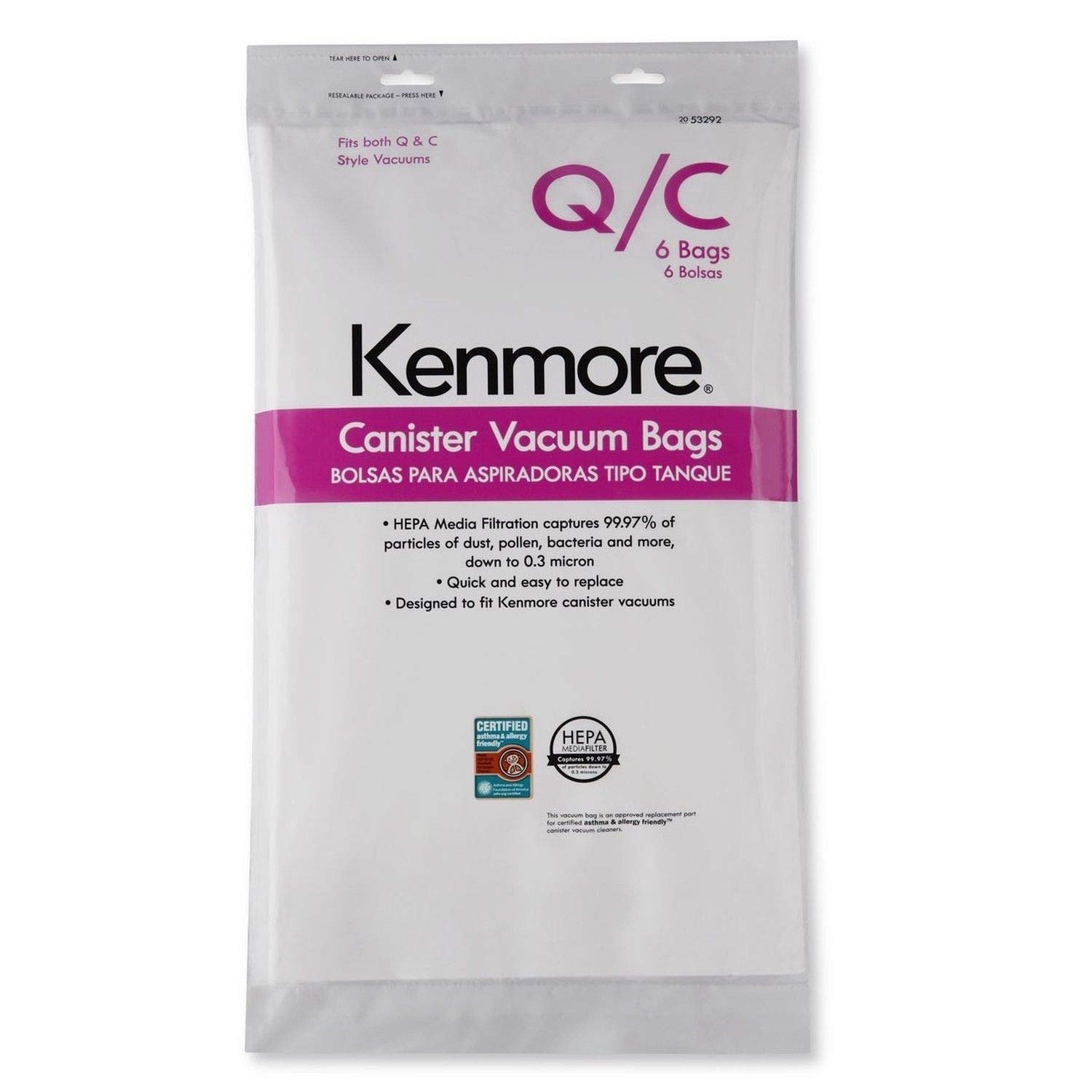 Allergen-Proof Vacuum Bags: 6-Pack HEPA Filtration for Kenmore