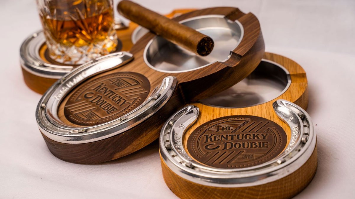 Kentucky Double Cigar Ashtray & Coaster