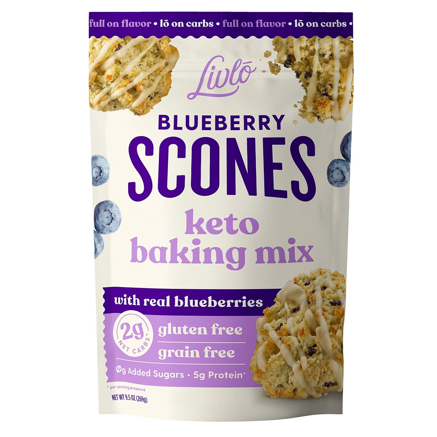 Keto Blueberry Scones: 2g Net Carbs, 10 Servings