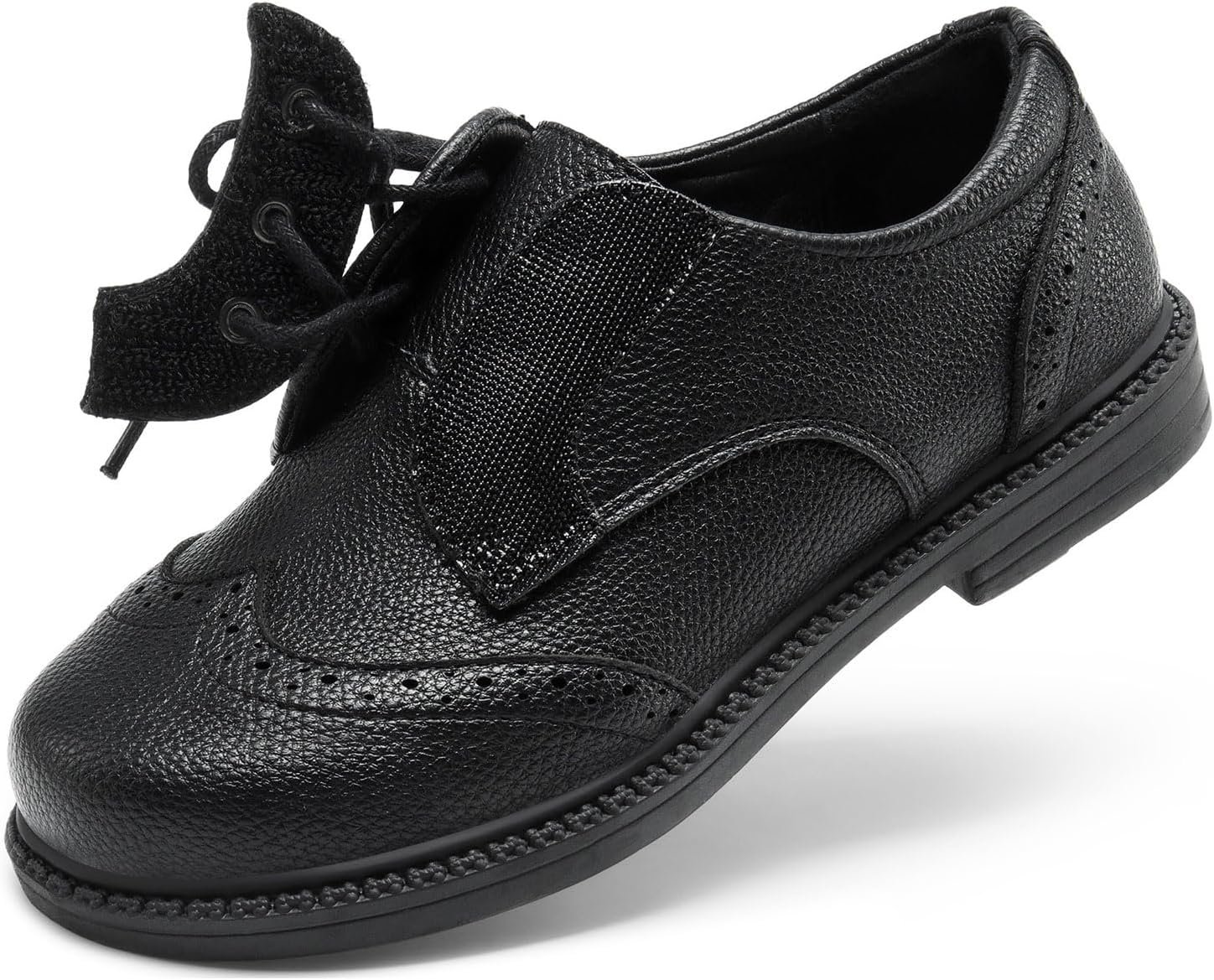 Easy-On Kids Oxford School Shoes with Hook-and-Loop Fastening
