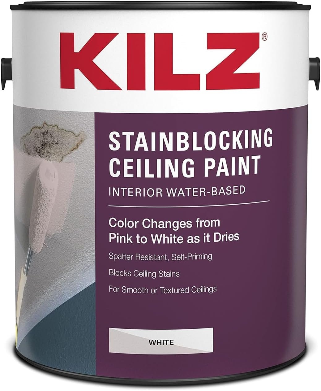 KILZ Stainblocking Ceiling Paint - Pink to White Formula