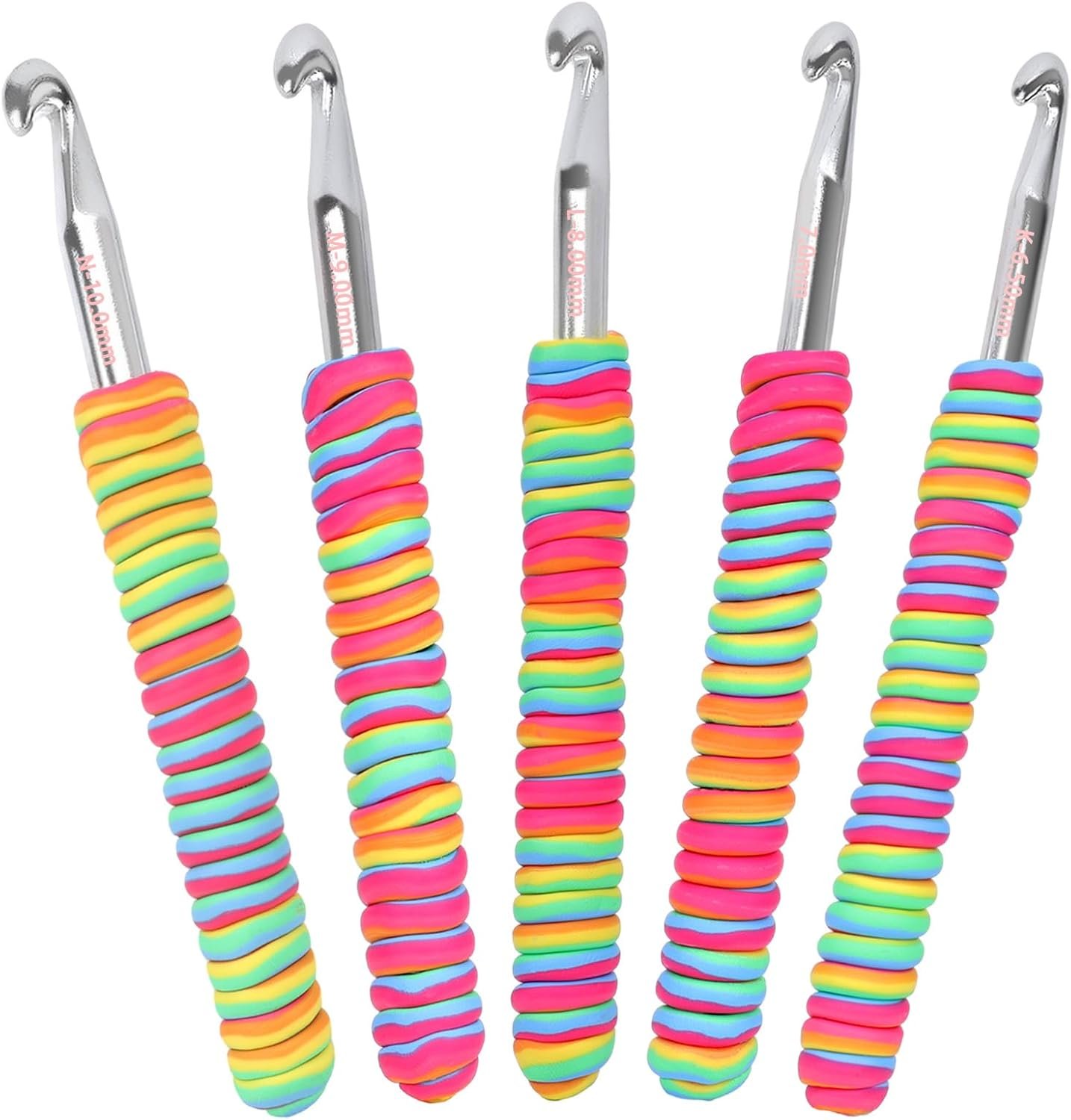 Large Rainbow Crochet Hook Set: Perfect for Chunky Projects