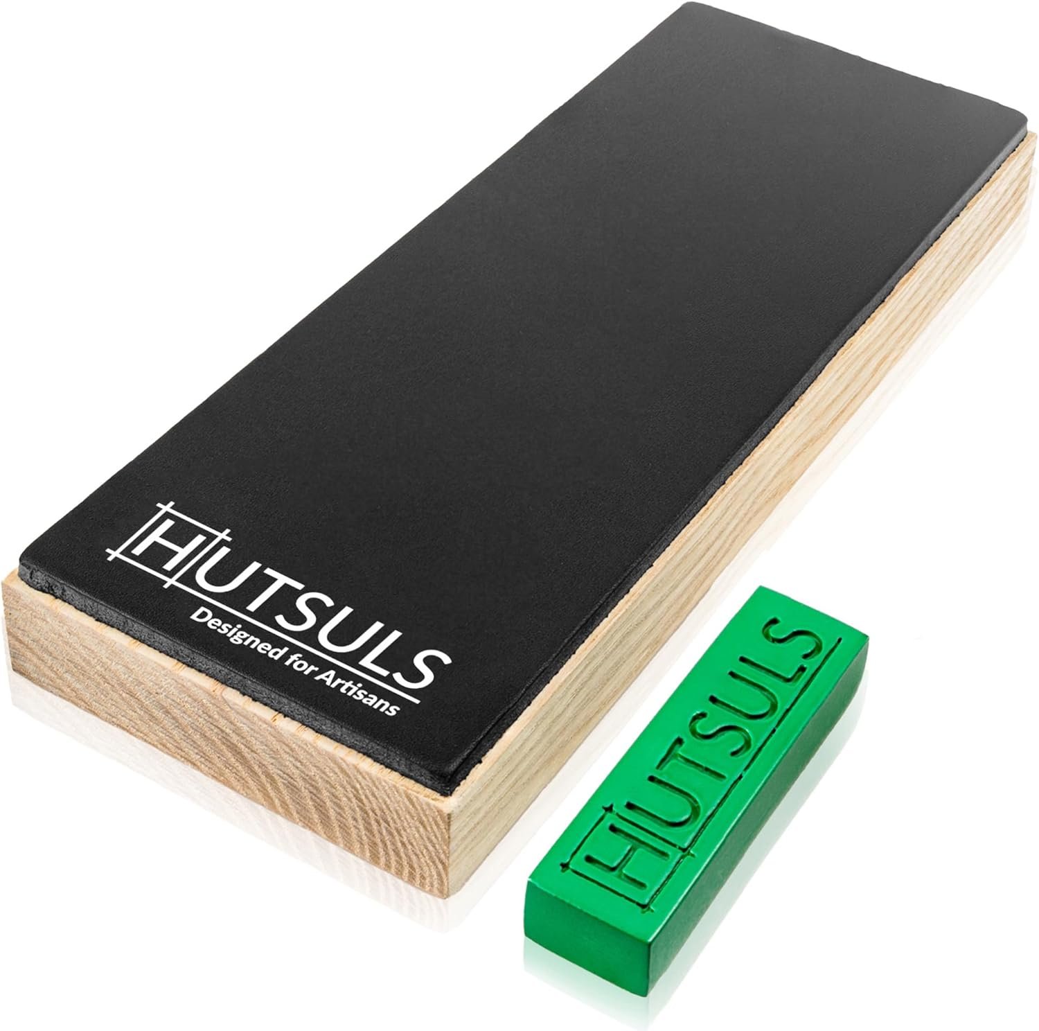 Razor-Sharp Edges with Non-Slip Leather Strop Block