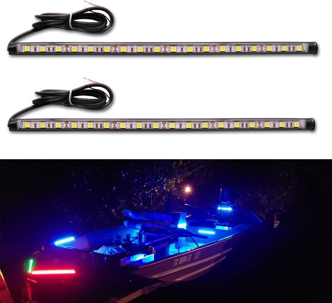 Bright Red & Green LED Bow Lights for Safe Night Boating