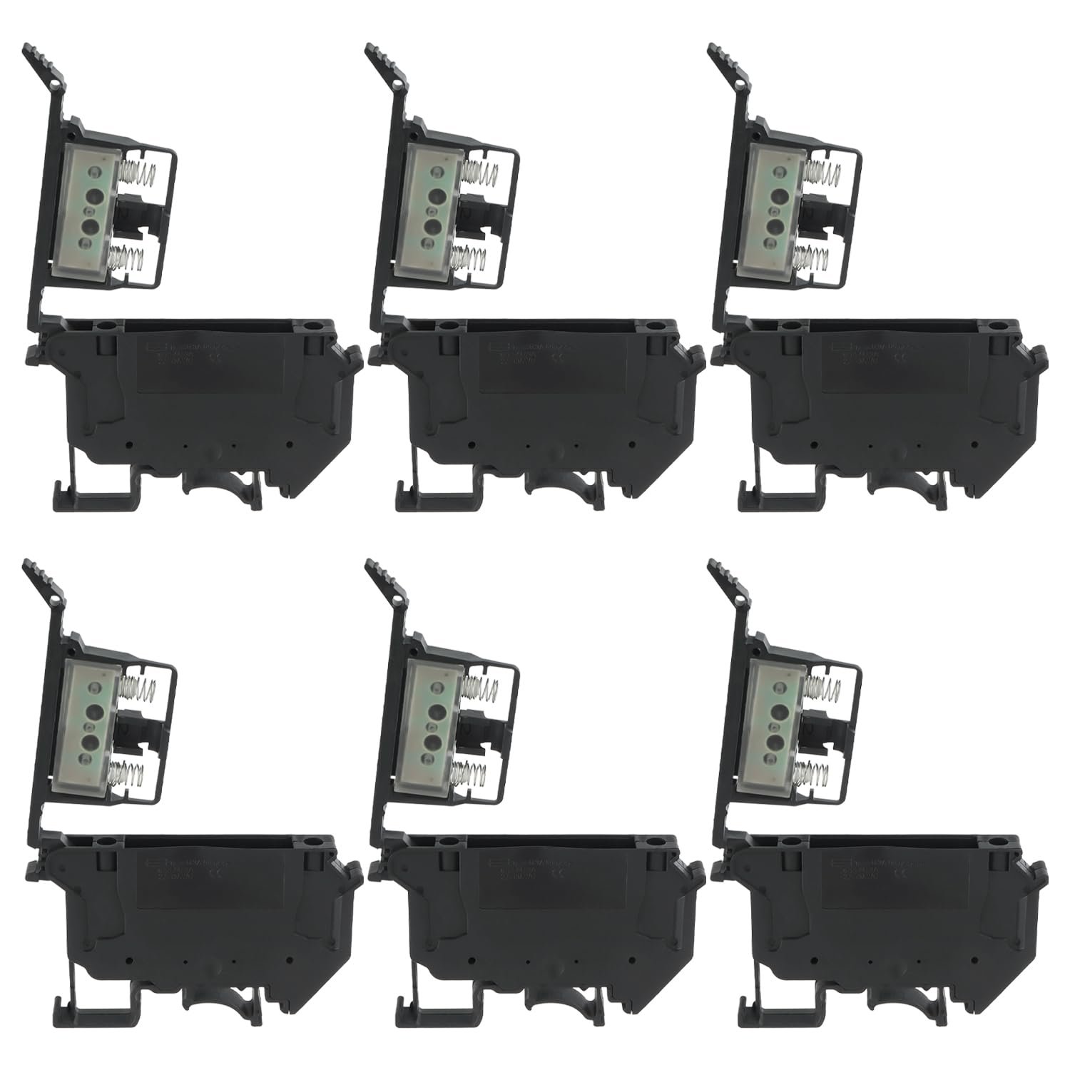 LED DIN Rail Fuse Holders with Instant Status Lights (6-Pack)