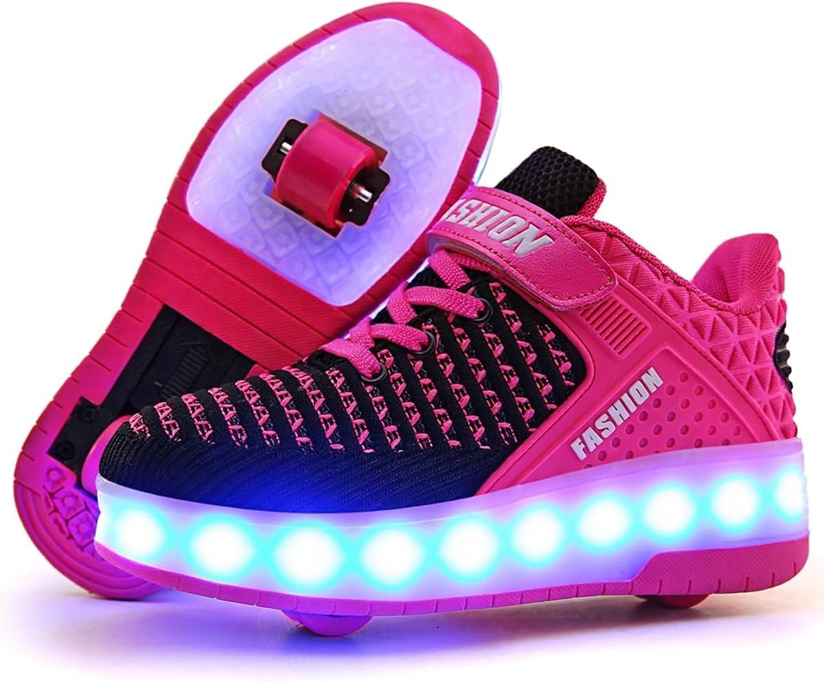 Light-Up Roller Skates: USB Charging LED Sneakers for Kids