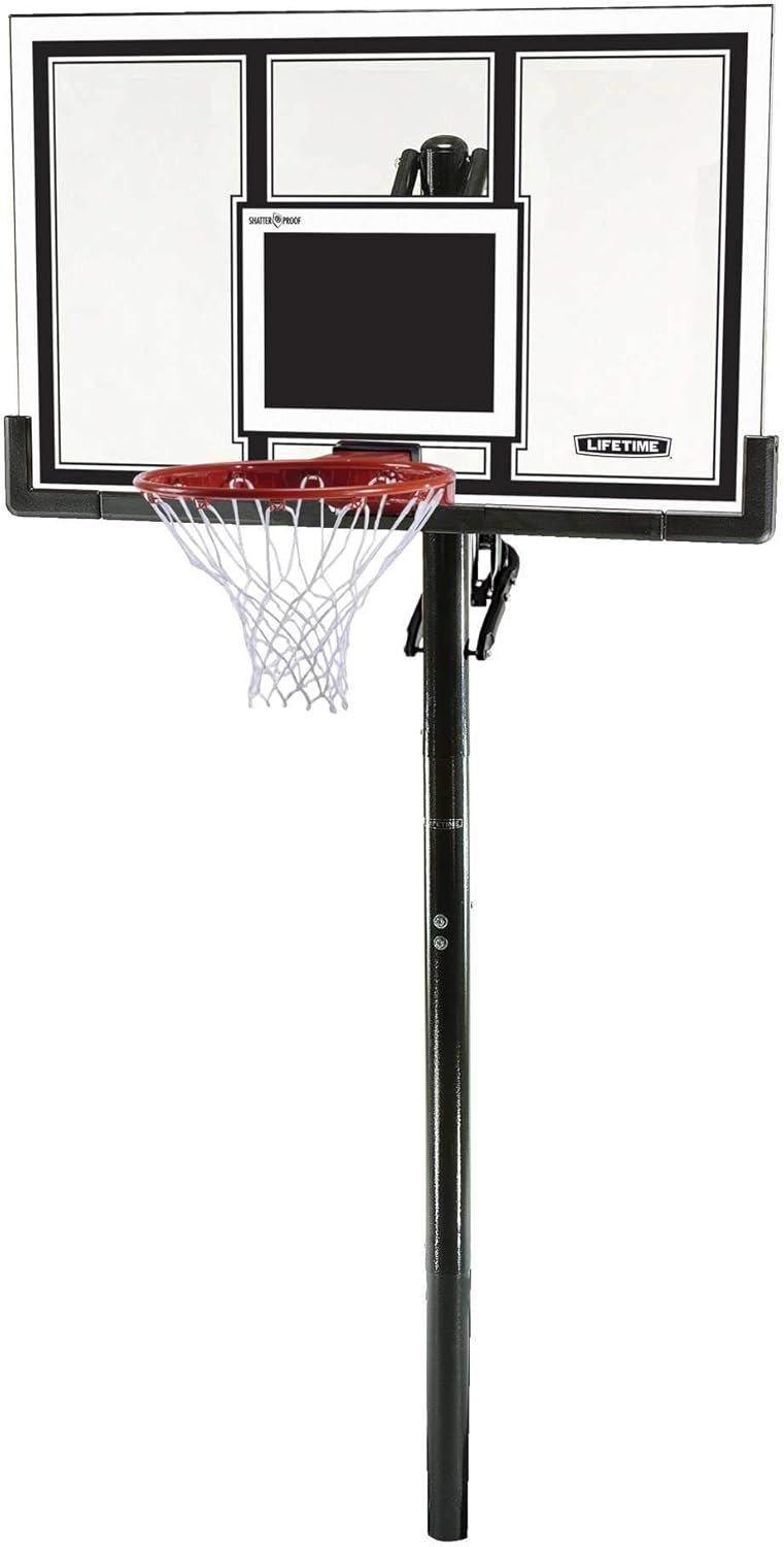 One-Hand Height Adjustment Basketball Hoop System