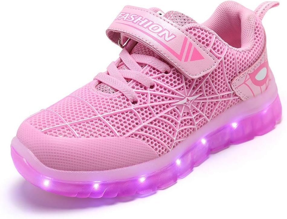 Light-Up Spider Sneakers: 7 Colors & Flashing Modes for Kids