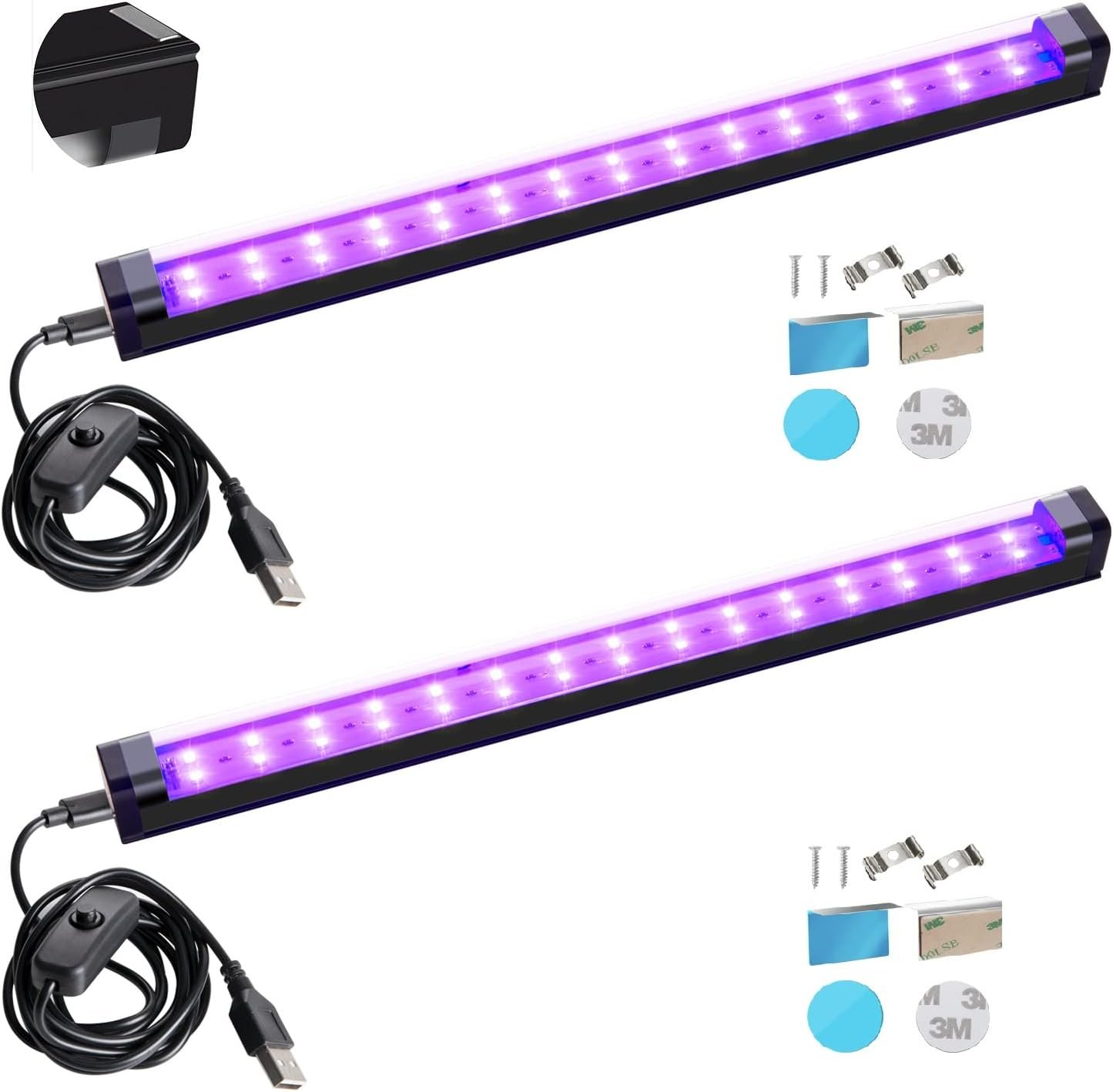 Magnetic Blacklight Bars Ignite Glow Parties (2-Pack)