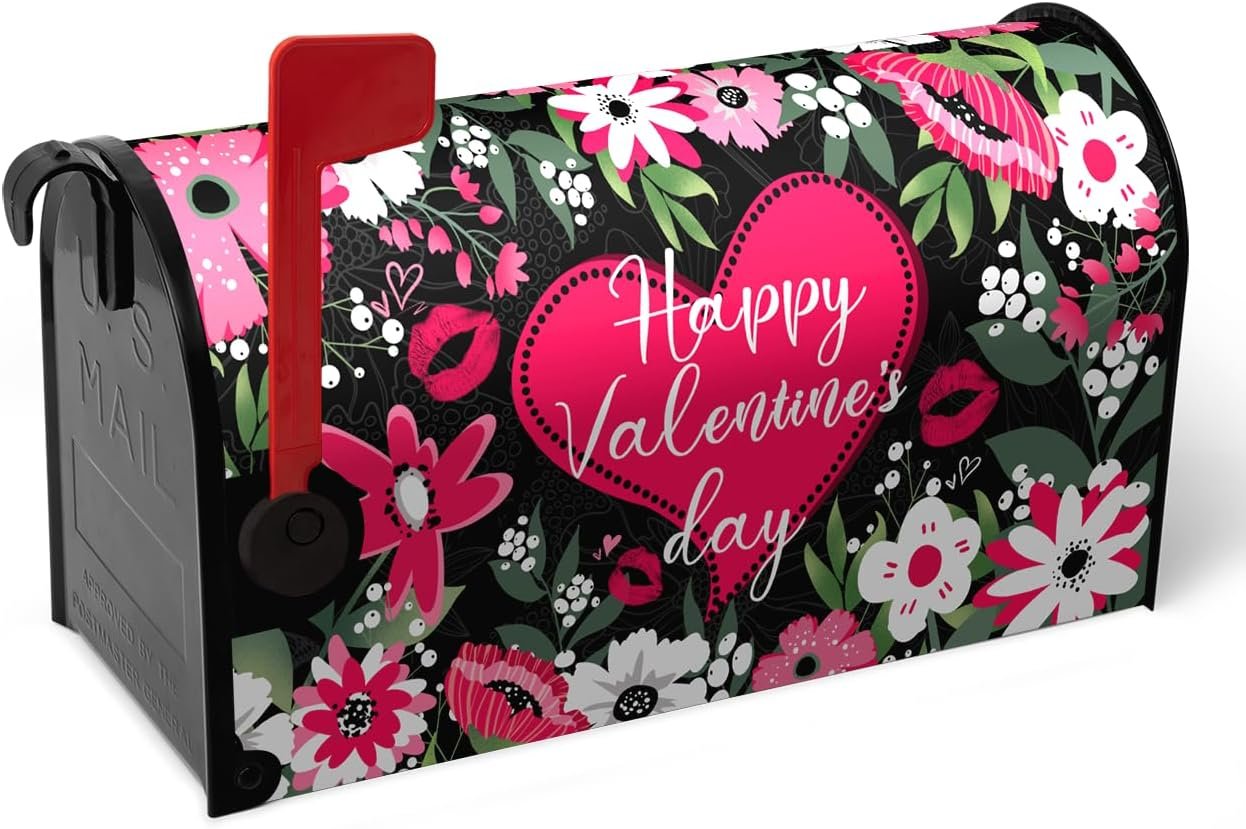 Magnetic Valentine Mailbox Cover: Hearts, Truck & Florals