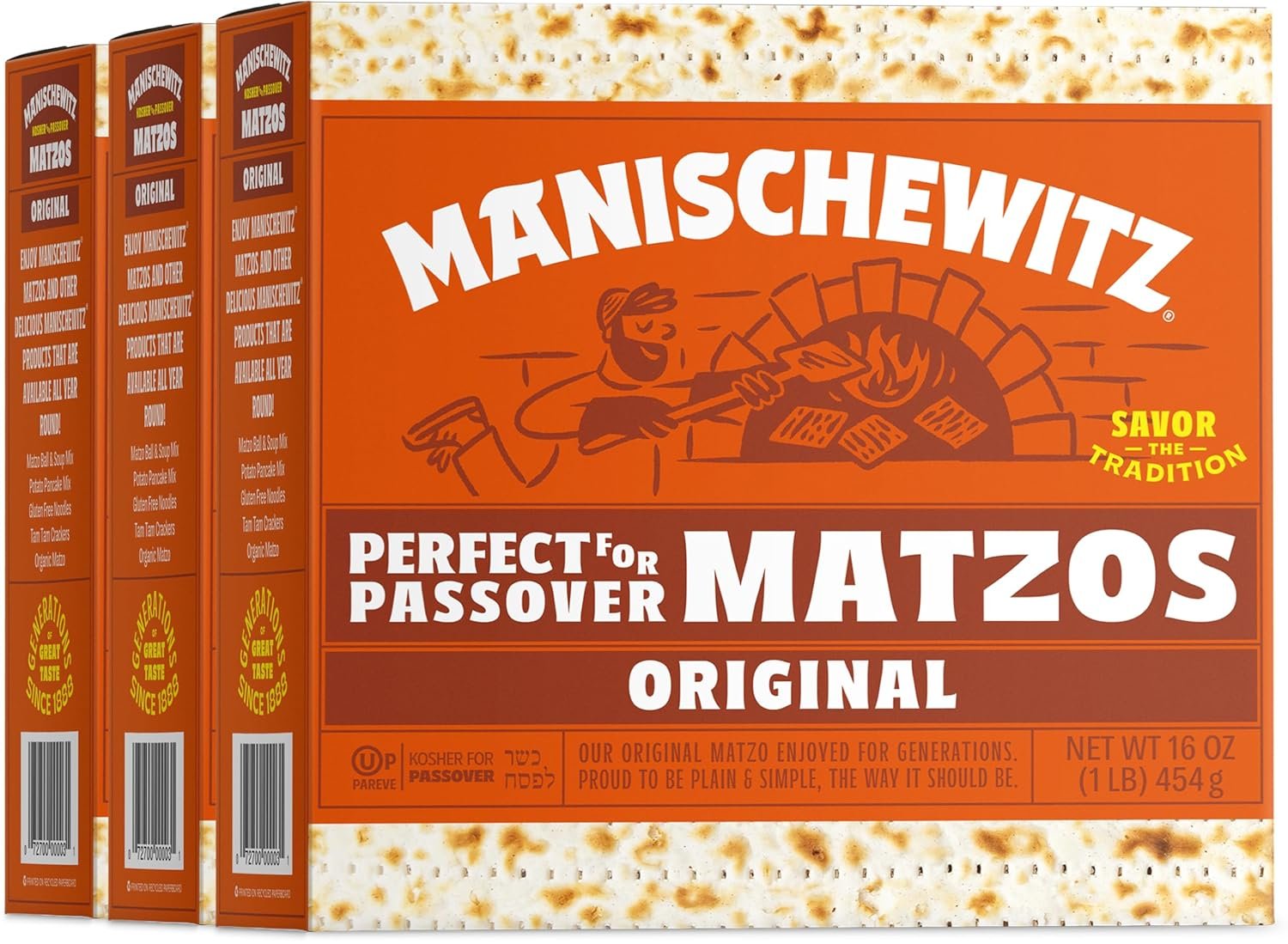 Classic Kosher Matzo 3-Pack for Passover Seders