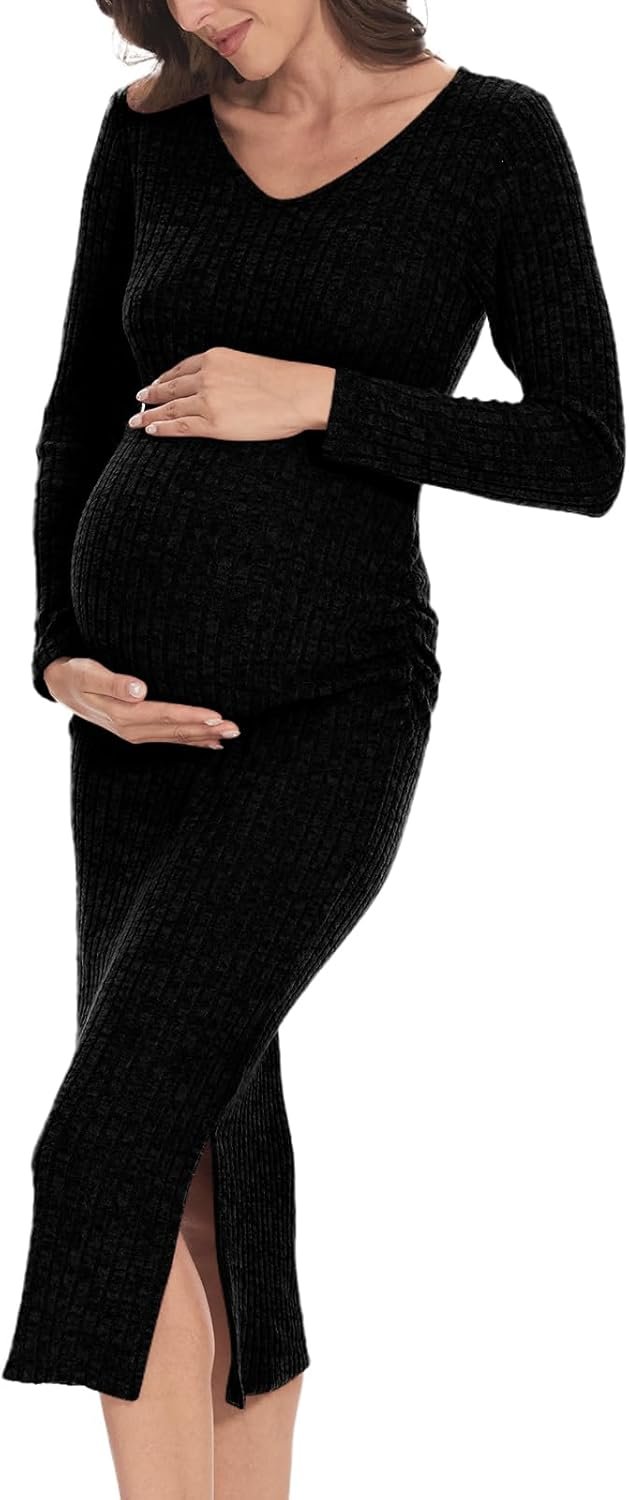 Comfortable Maternity Sweater Dress - Fall Winter Essential