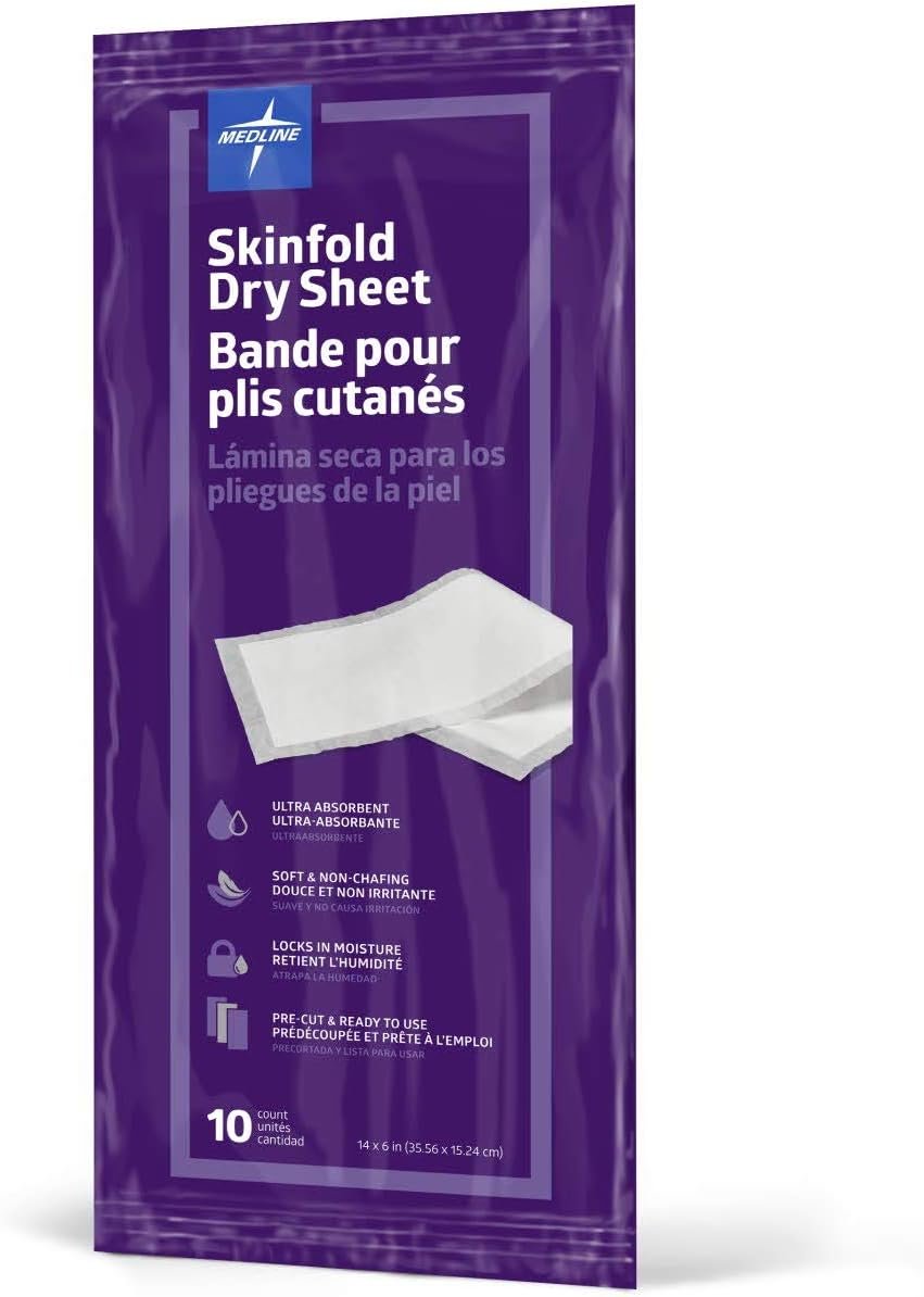 Medline Skinfold Dry Sheets for Moisture Control
