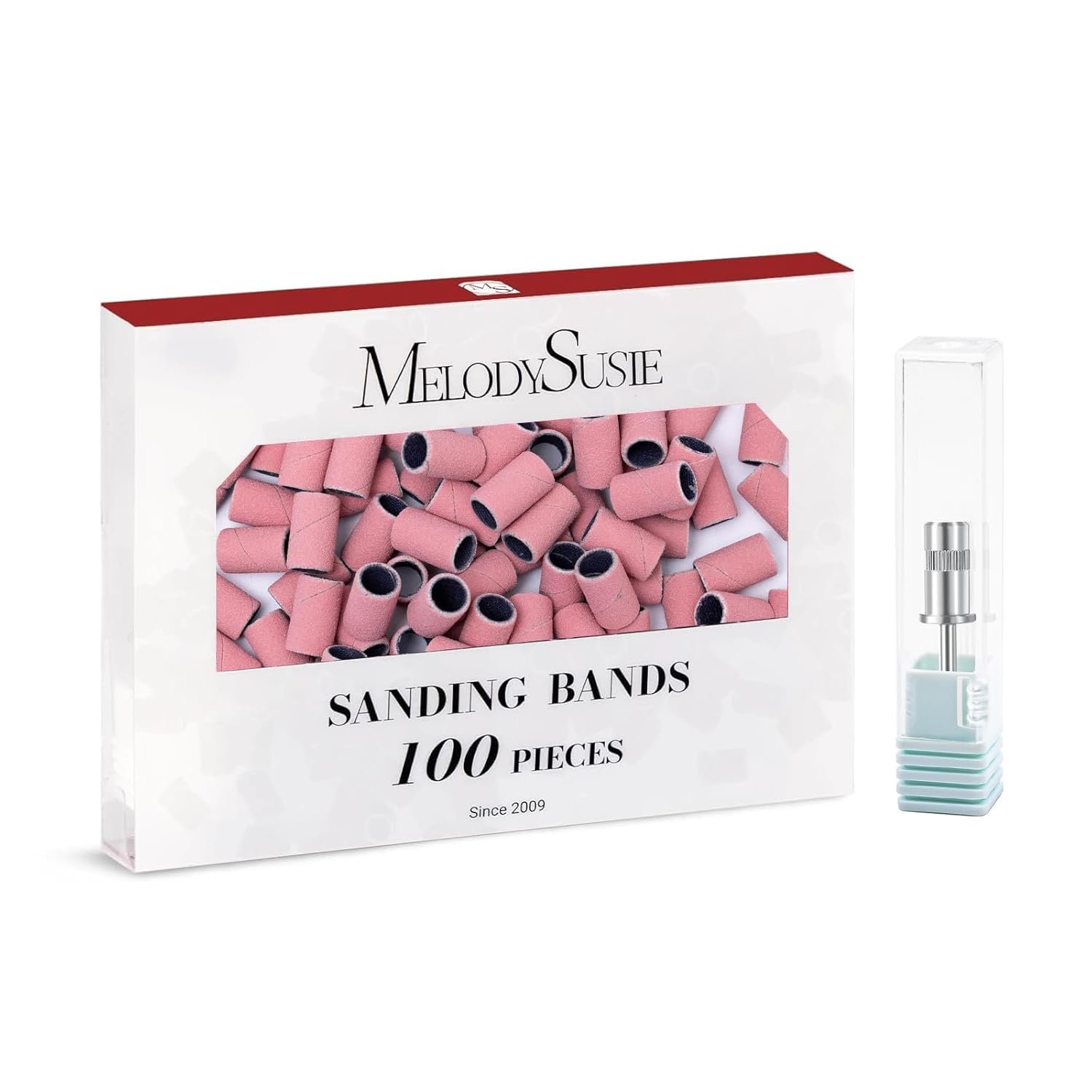 MelodySusie 100 Pcs Nail Drill Bits Sanding Bands