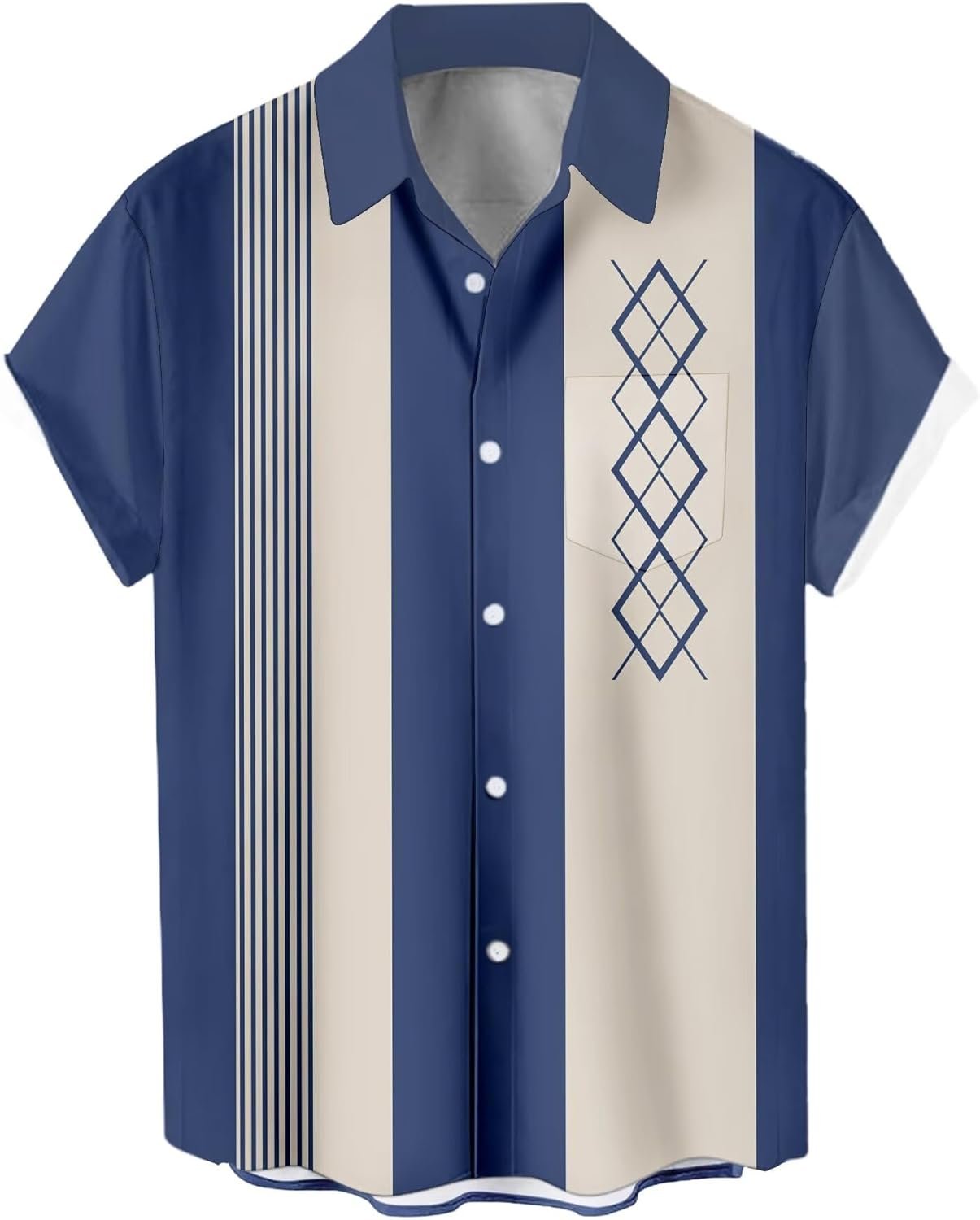 Retro 1950s Bowling Hawaiian Shirt for Men