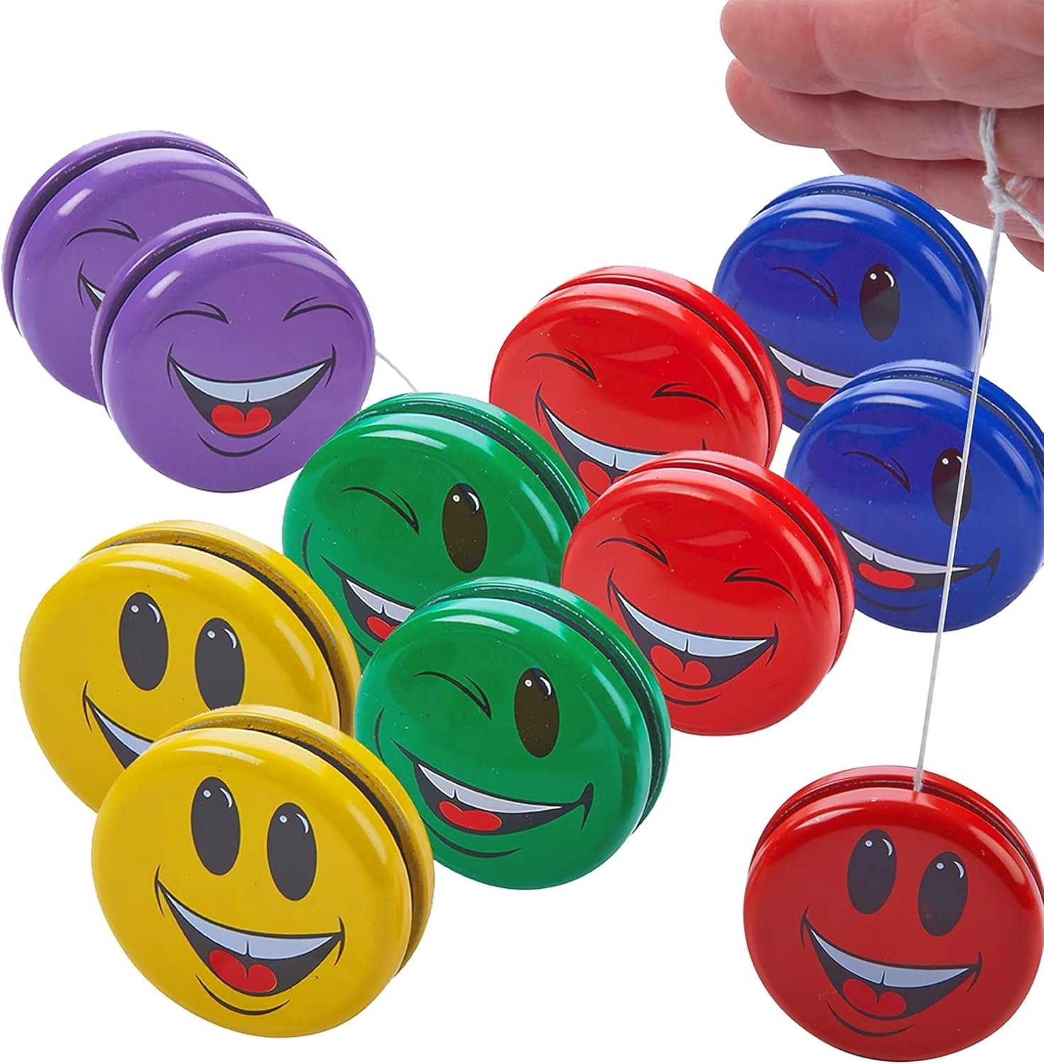 12 Pack Metal Emoji Yo-Yos - Fun Party Favors for Kids