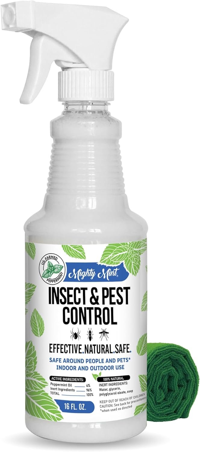 Natural Peppermint Spray Repels Bugs Indoors & Out