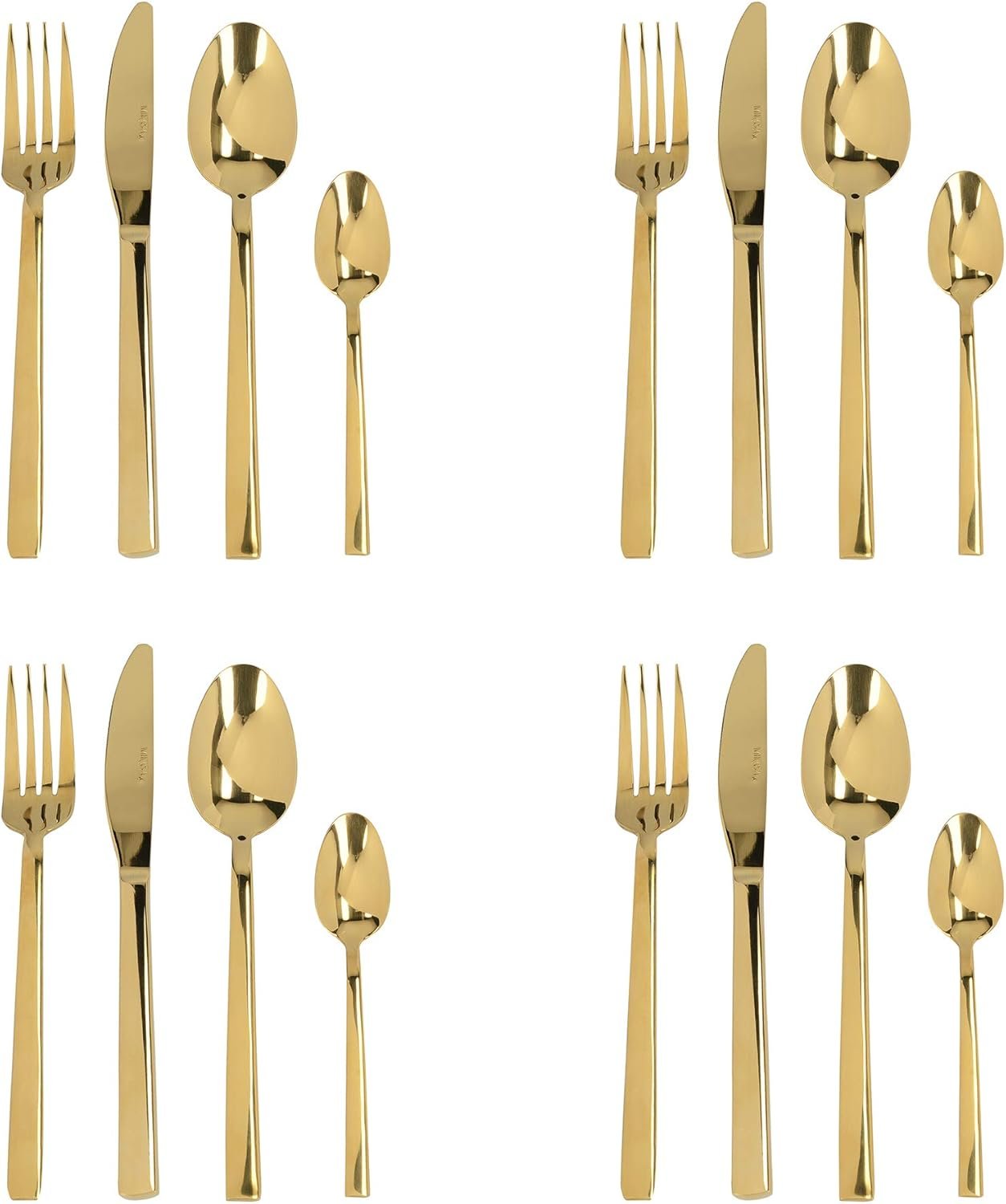 Elegant Gold Cutlery Set - 16-Piece Stainless Steel Dining Collection