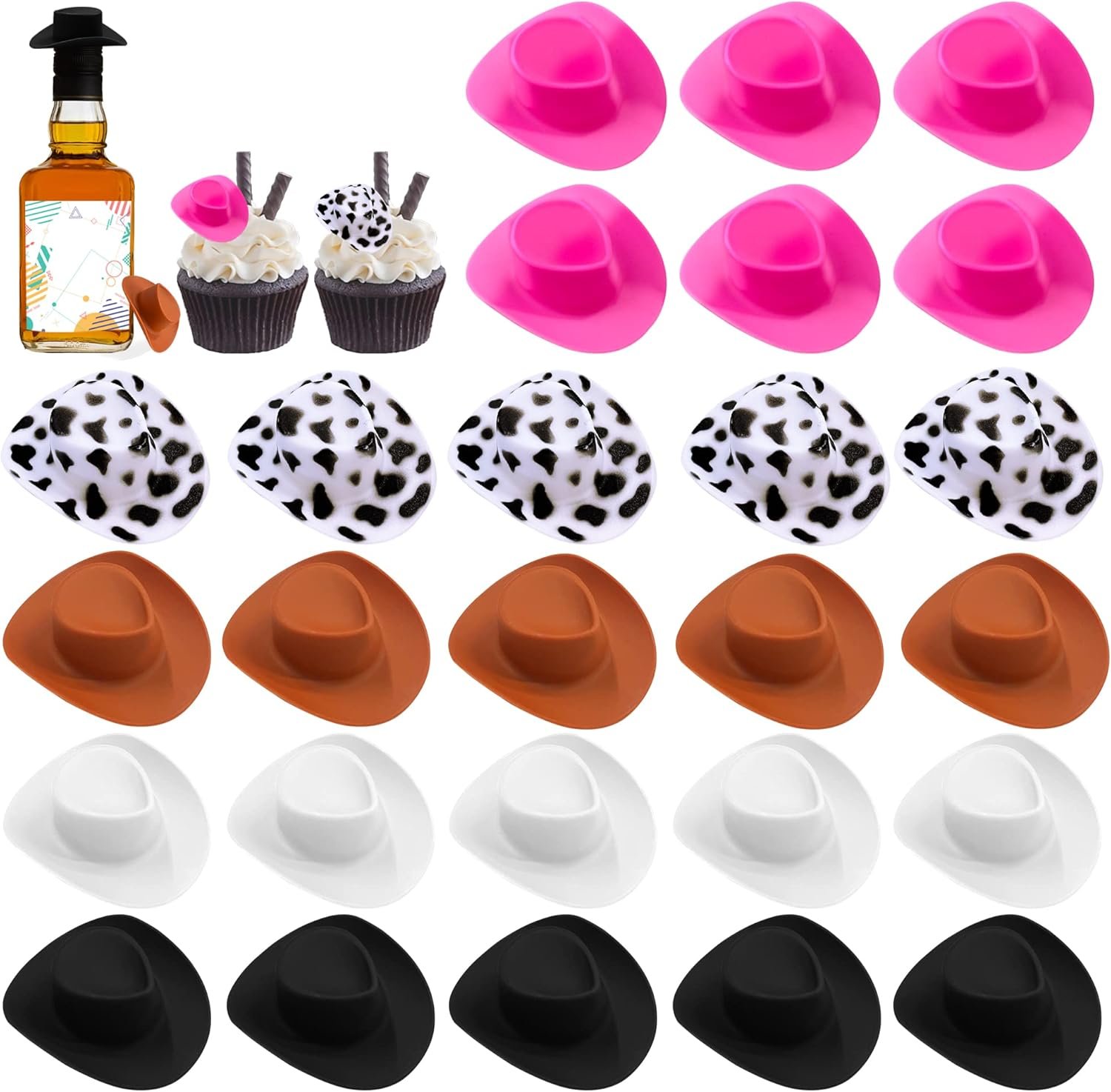 Mini Cowboy Hats - 30-Piece Party Decoration Set