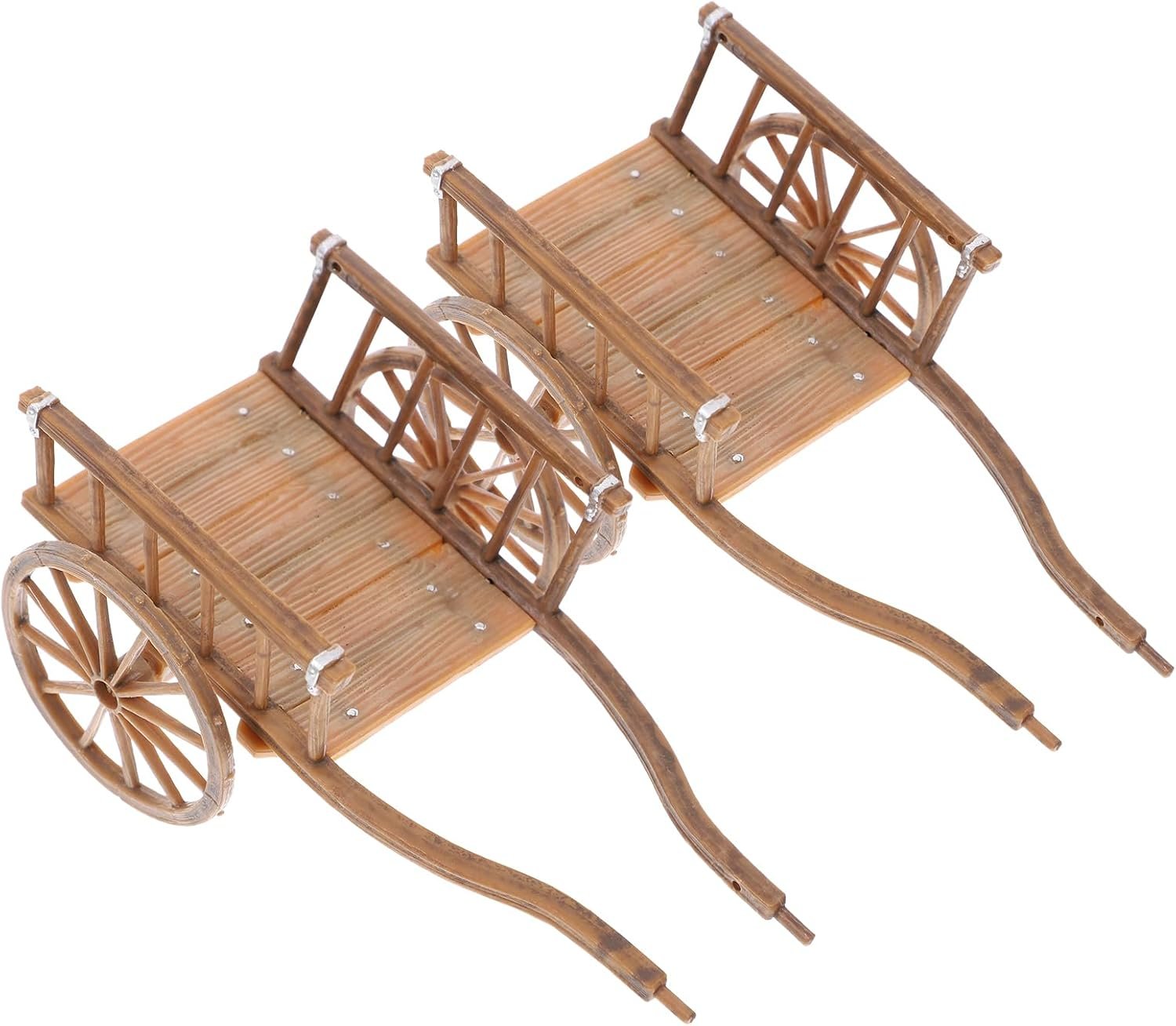 Charming Mini Farm Carts for Dollhouse & Garden Decor