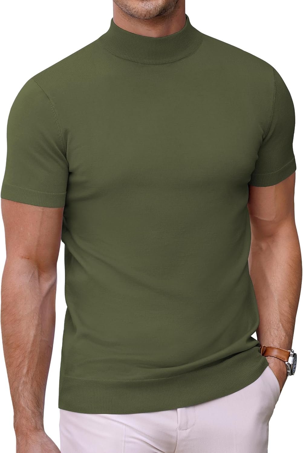 Stylish Mock Neck Sweater for Men - Comfortable Slim Fit