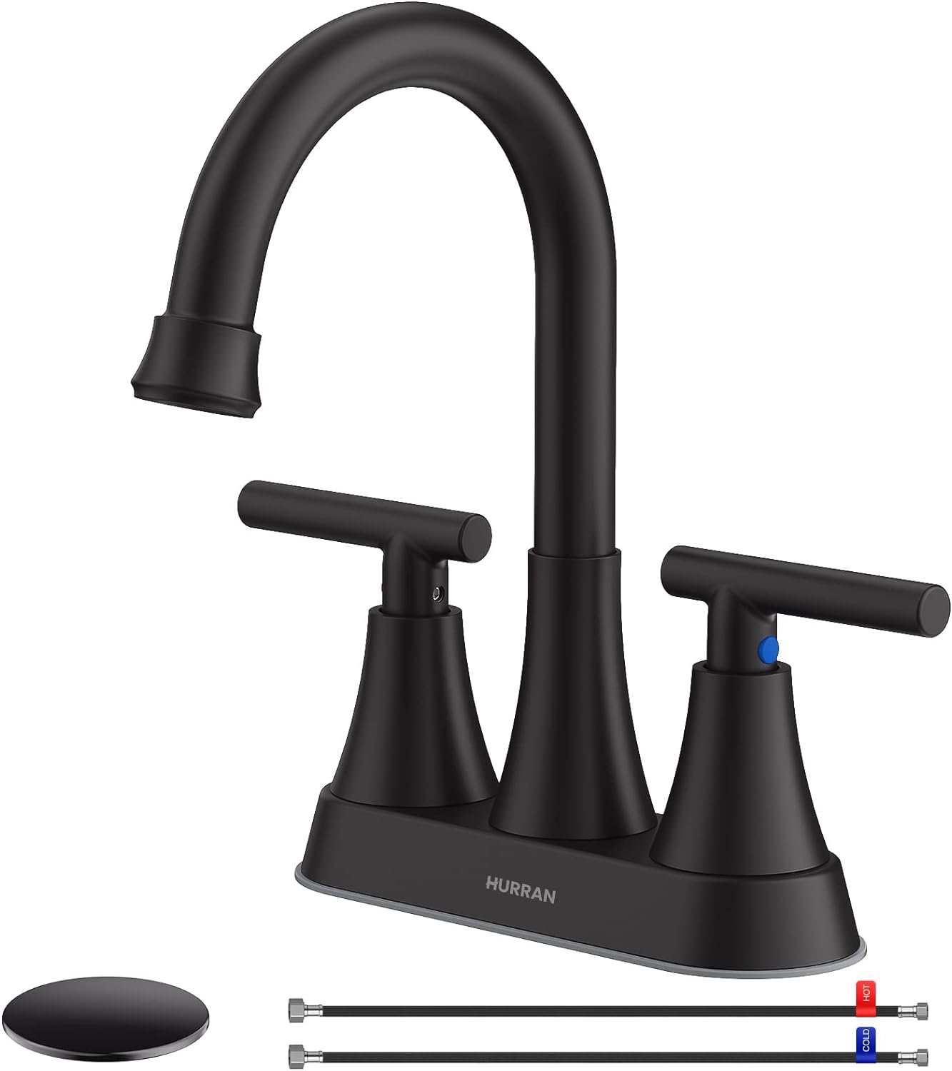 Modern Matte Black Bathroom Faucet with 20% Water Savings