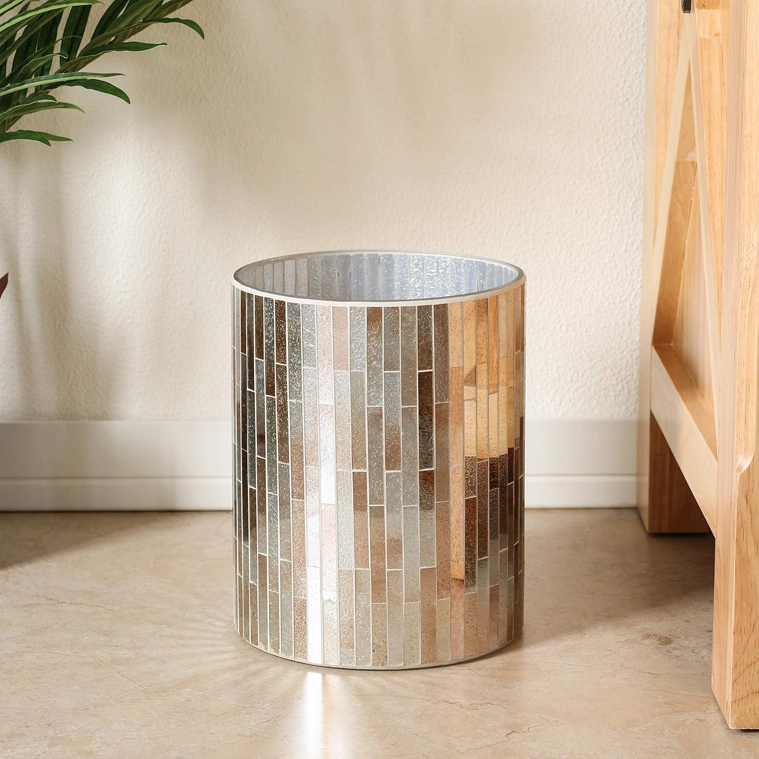Mosaic Glass Trash Can: Transform Your Space