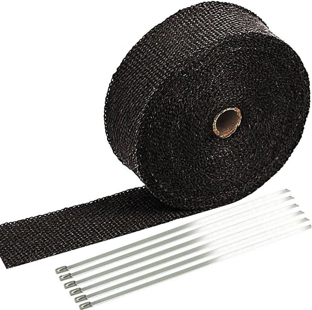 Shield Bike Exhaust Heat: 2x50ft Black Wrap Kit