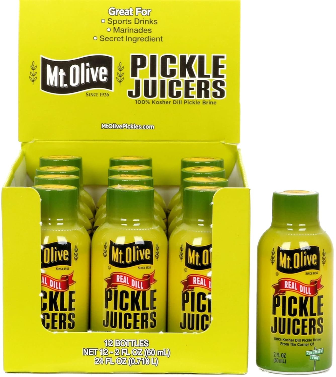 Pure Pickle Juice Shots Crush Cramps Fast - 12pk