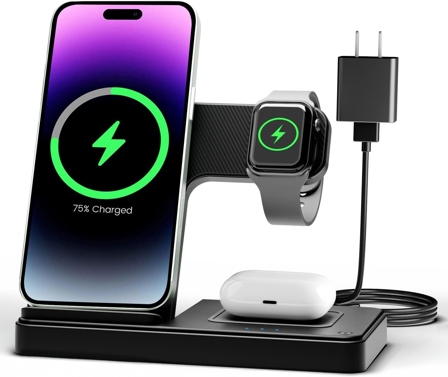 Multi-Device Charging Station: iPhone, Watch & AirPods in One