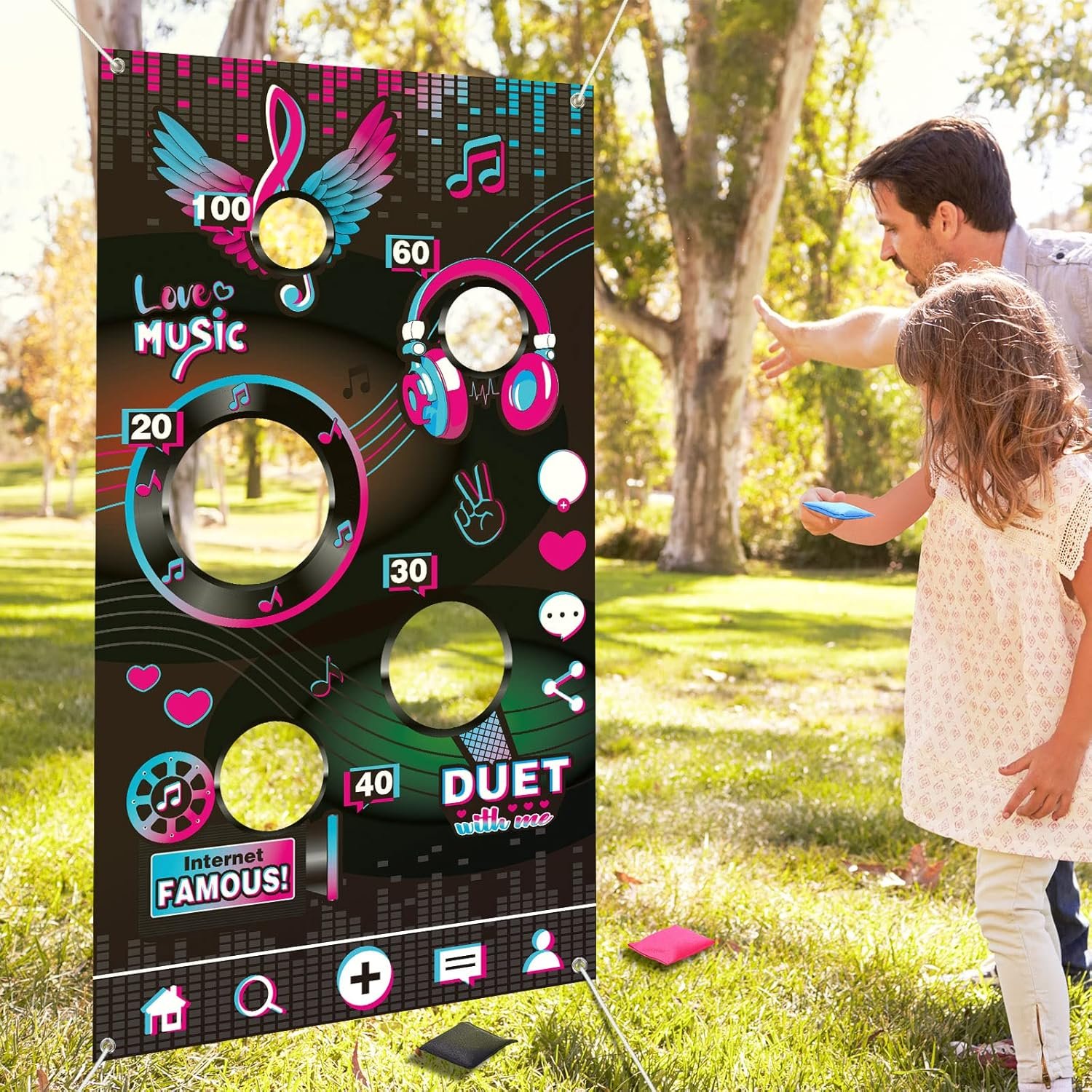 Music Toss Game Banner for Teen Parties