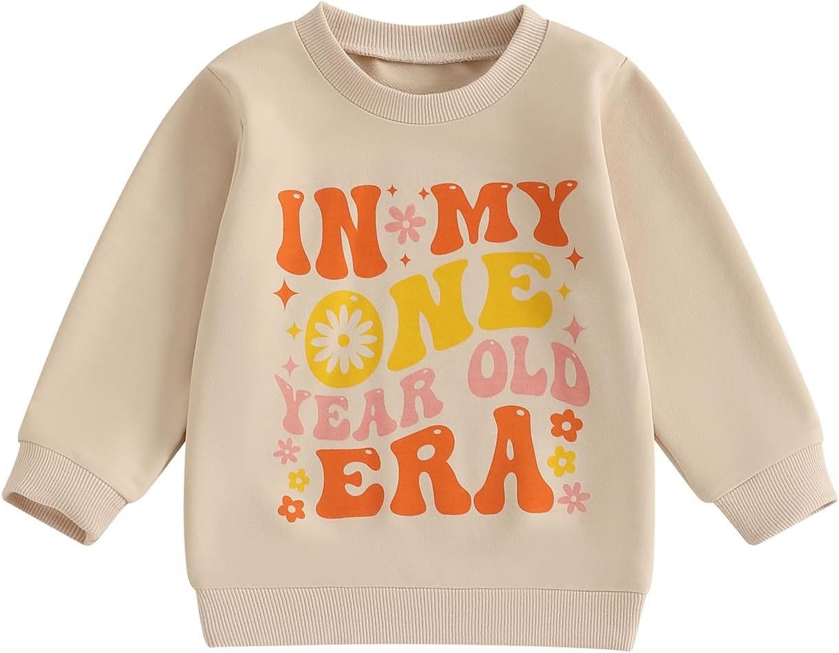 Adorable 'My One Year Old Era' 1st Birthday Sweatshirt for Girls