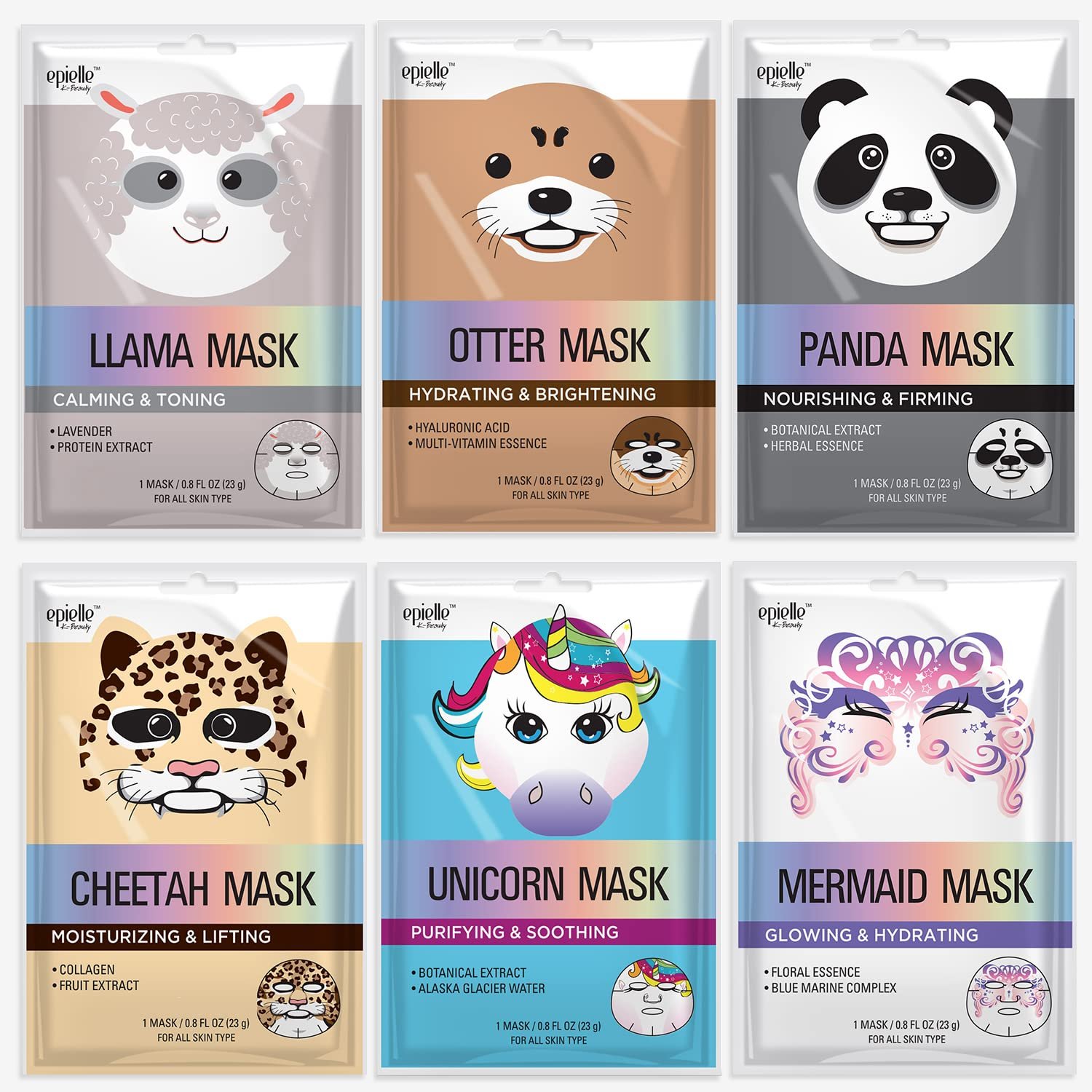 Mystical Safari Character Face Mask Set