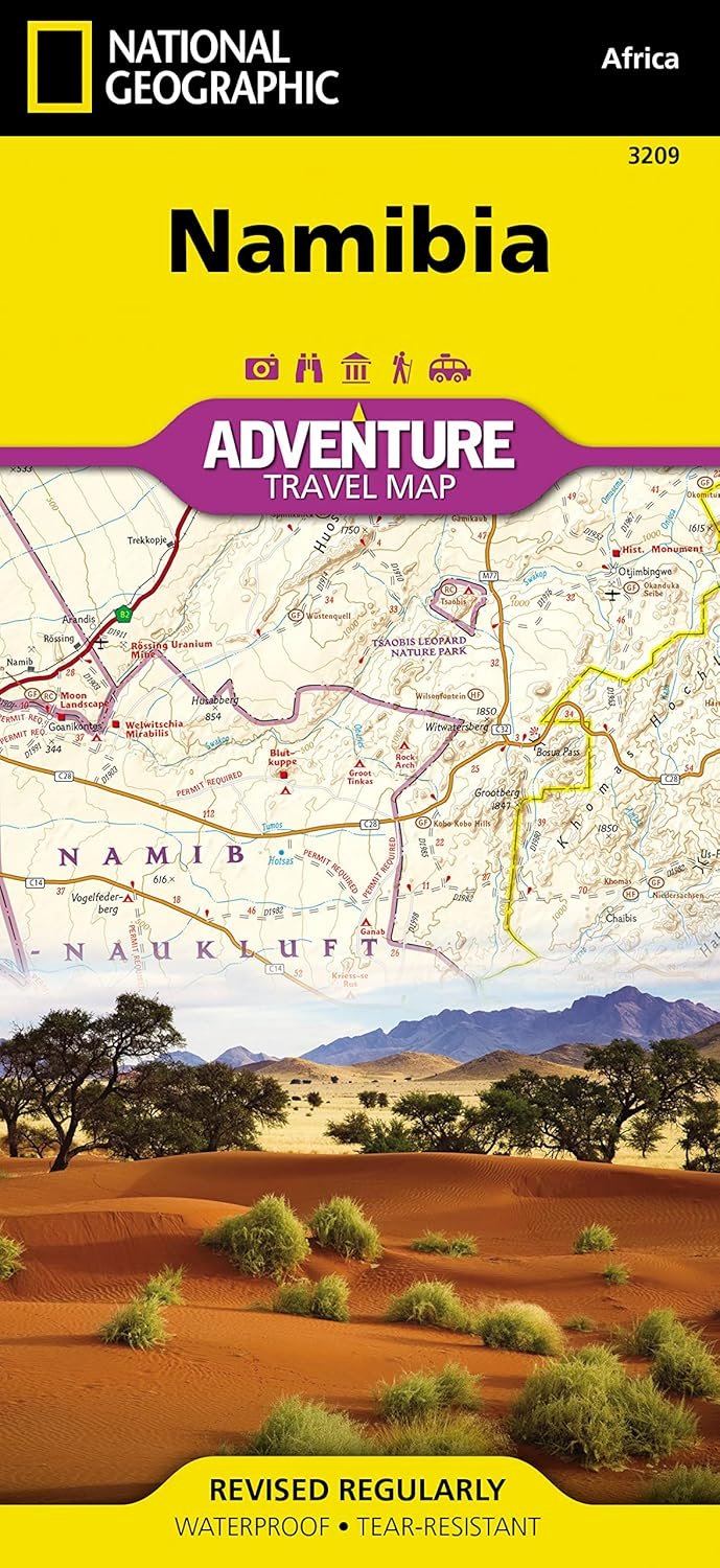 Waterproof Namibia Adventure Map for Epic Explorations
