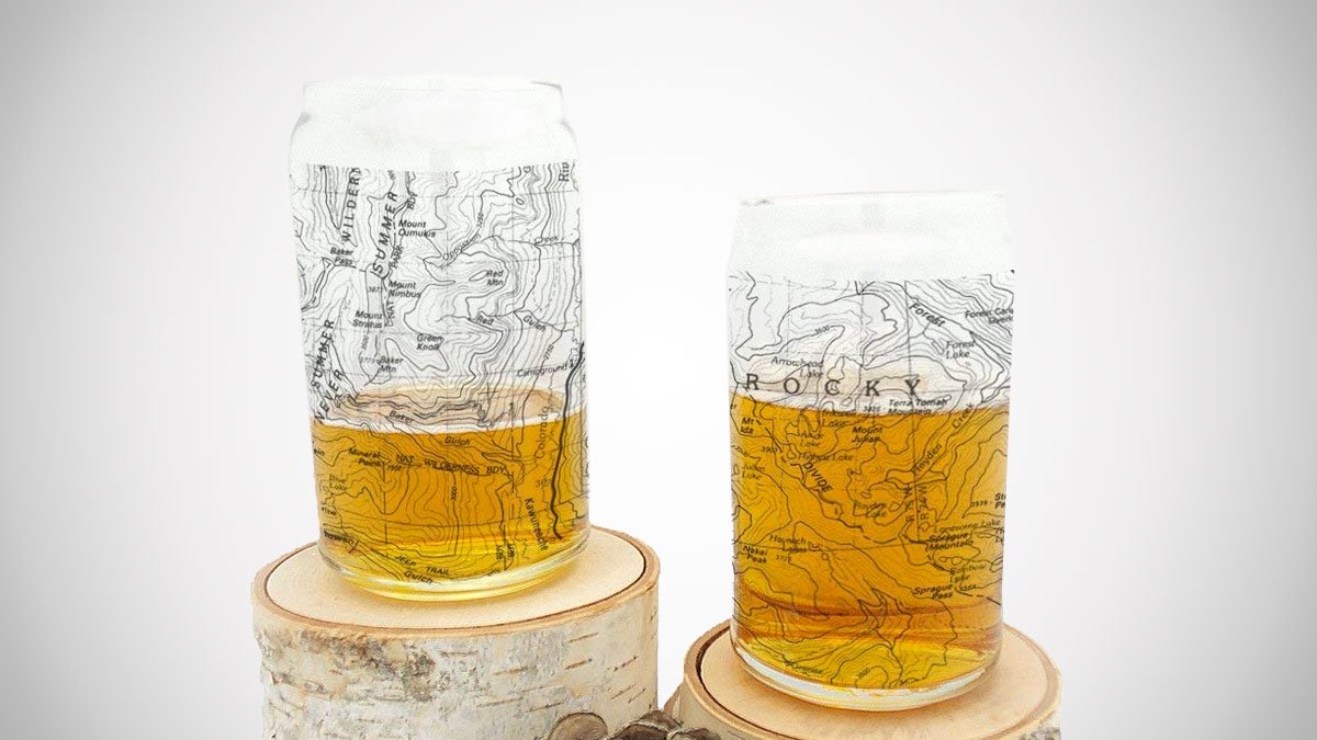 National Park Topographic Map Can Glasses