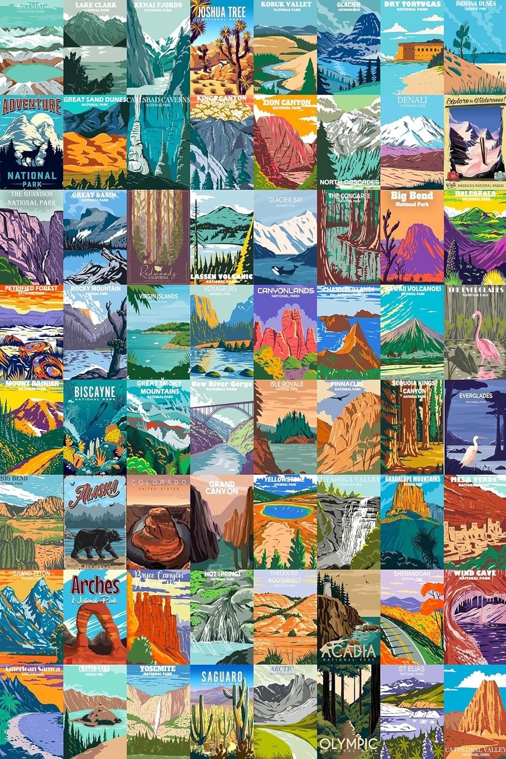 Explore America's Wilderness: 64 National Parks Puzzle