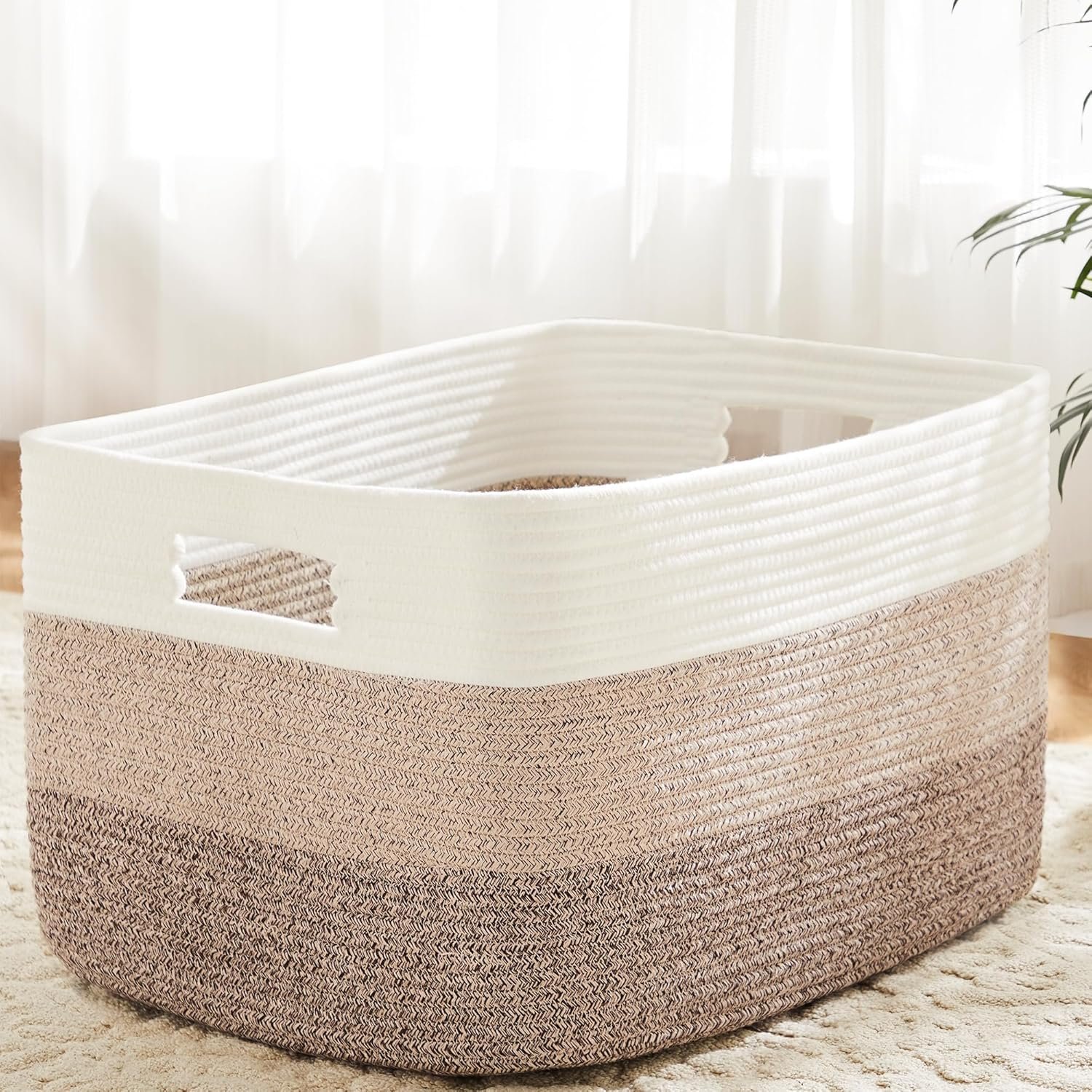 Natural Cotton Rope Storage Basket - Elegant Home Organization