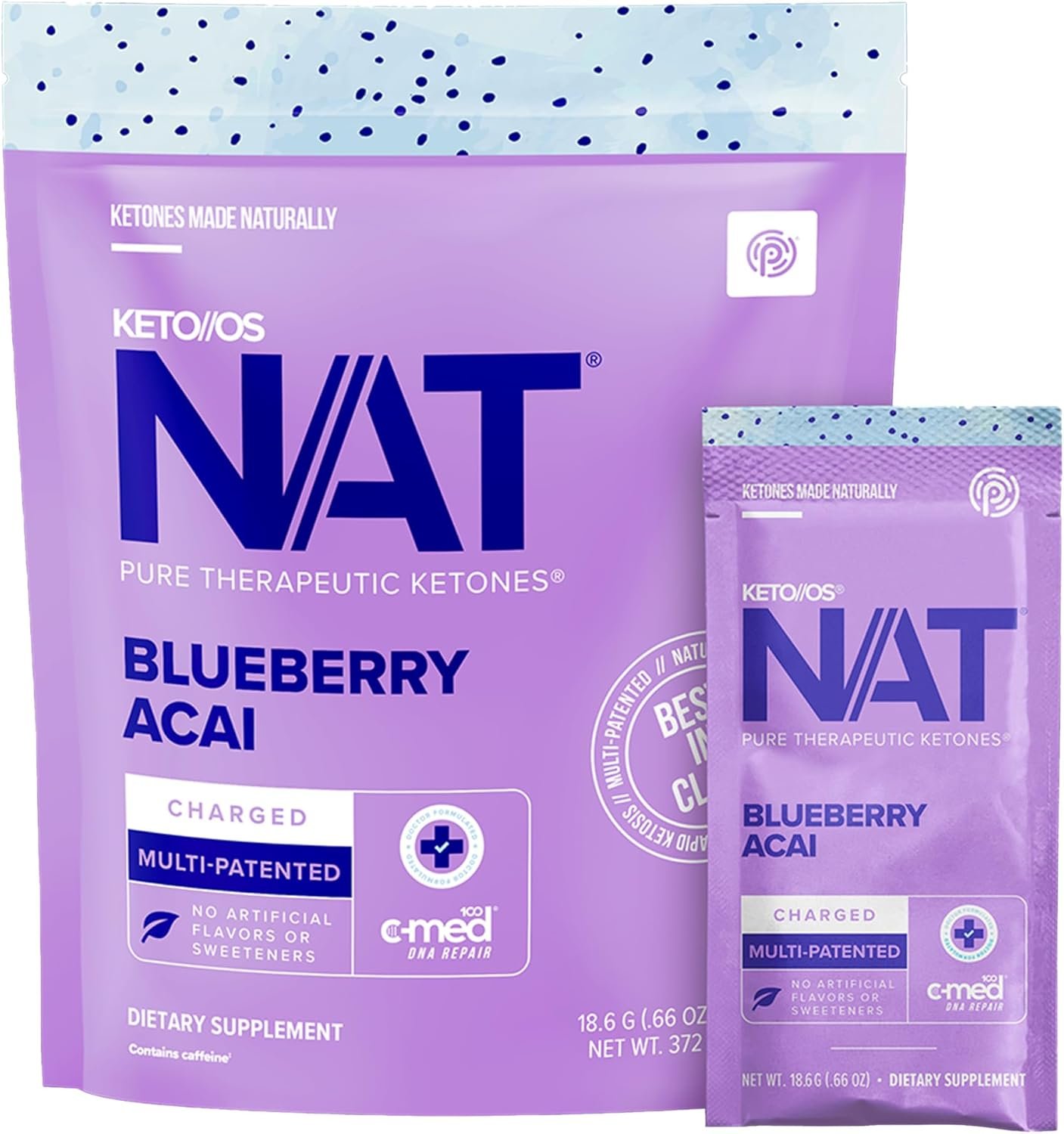 Natural Energy Boost: Blueberry Acai Supplements - 20 Pack