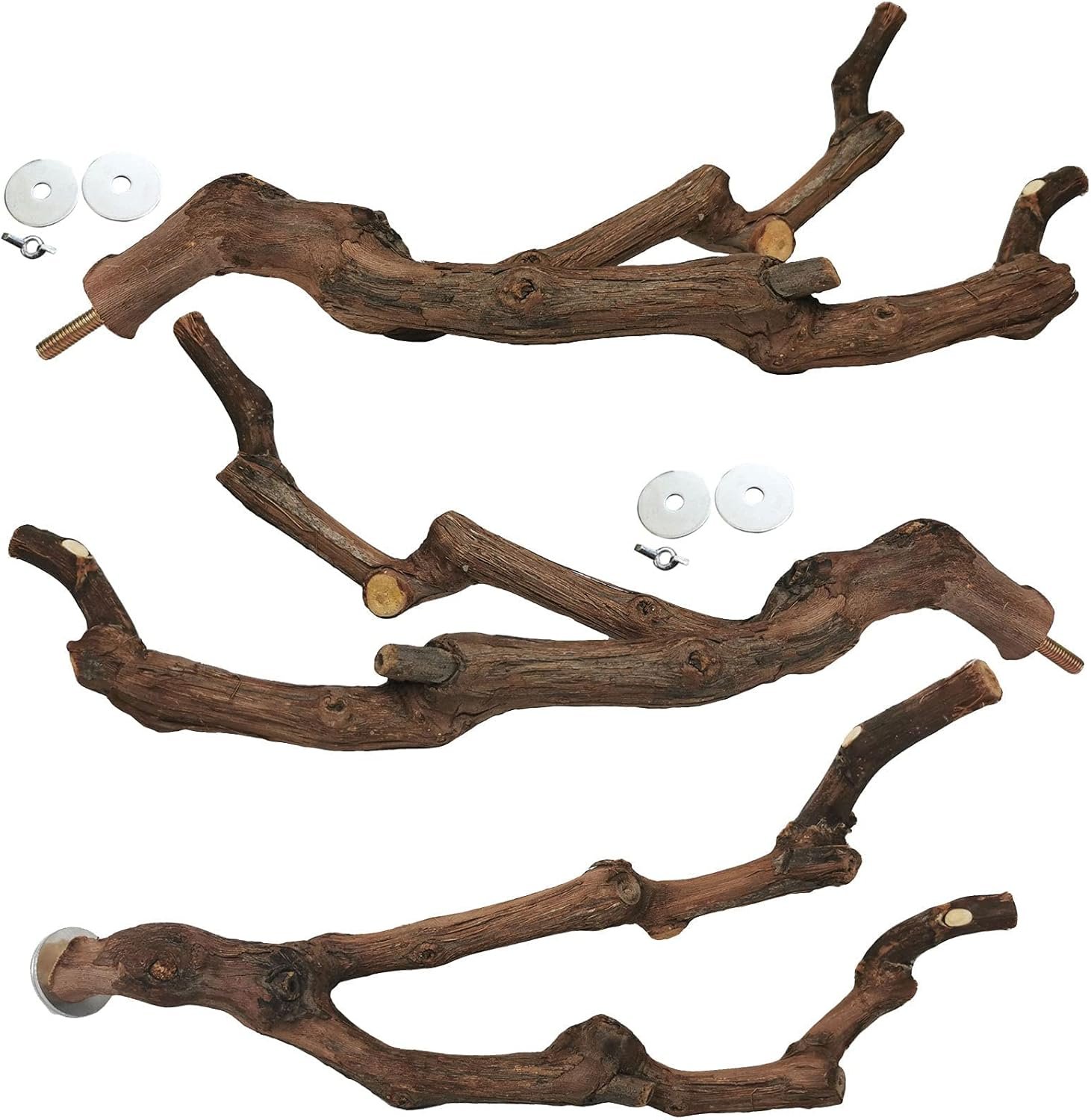 Natural Grape Perches for Strong Bird Feet & Beaks - 3 Pack