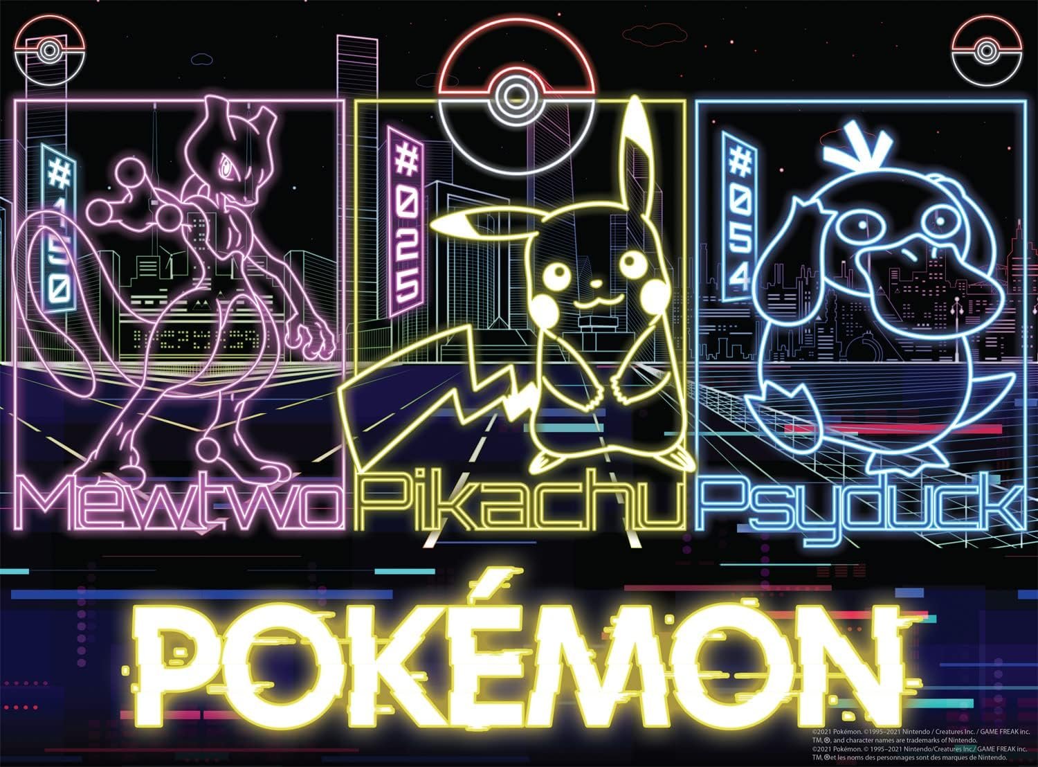 Neon Pokemon Puzzle: 1000-Piece Glow Challenge